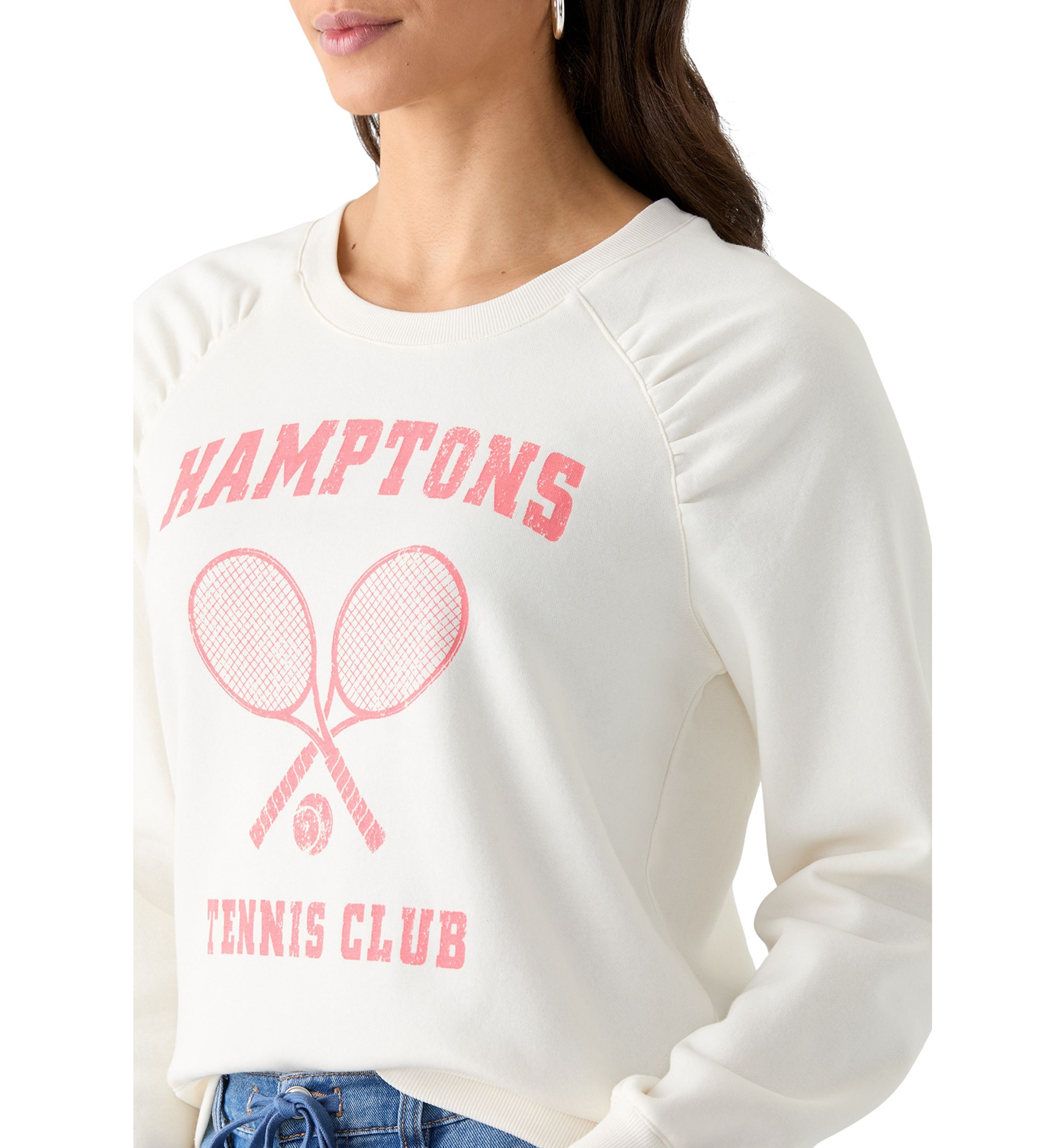 Womens Hamptons Tennis Club Pullover Graphic Sweatshirt