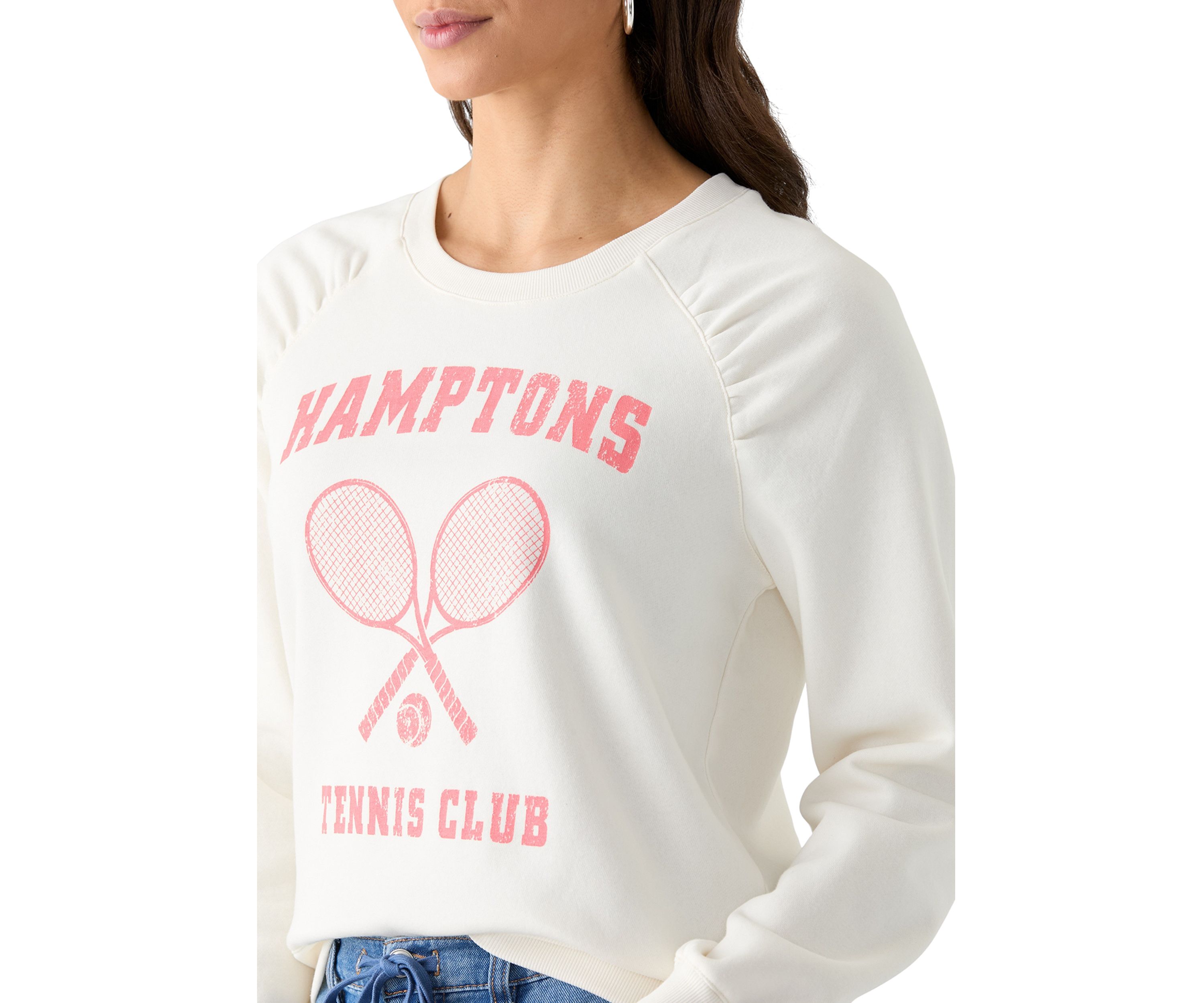 Womens Hamptons Tennis Club Pullover Graphic Sweatshirt