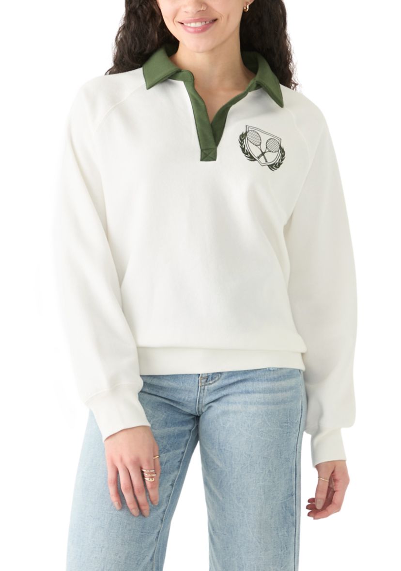 Womens Long Sleeve Relaxed Fit Polo Shirt 