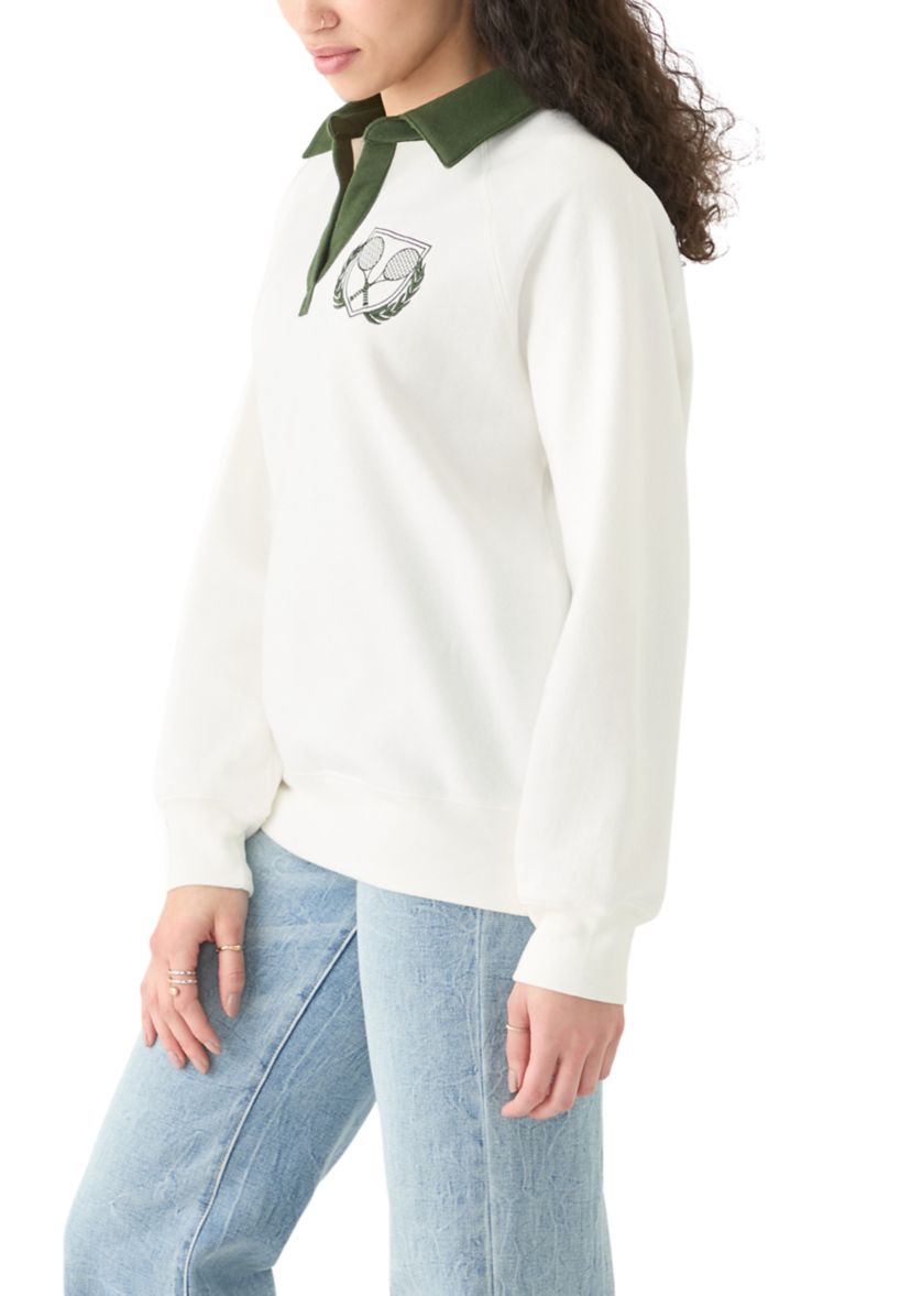 Womens Long Sleeve Relaxed Fit Polo Shirt 