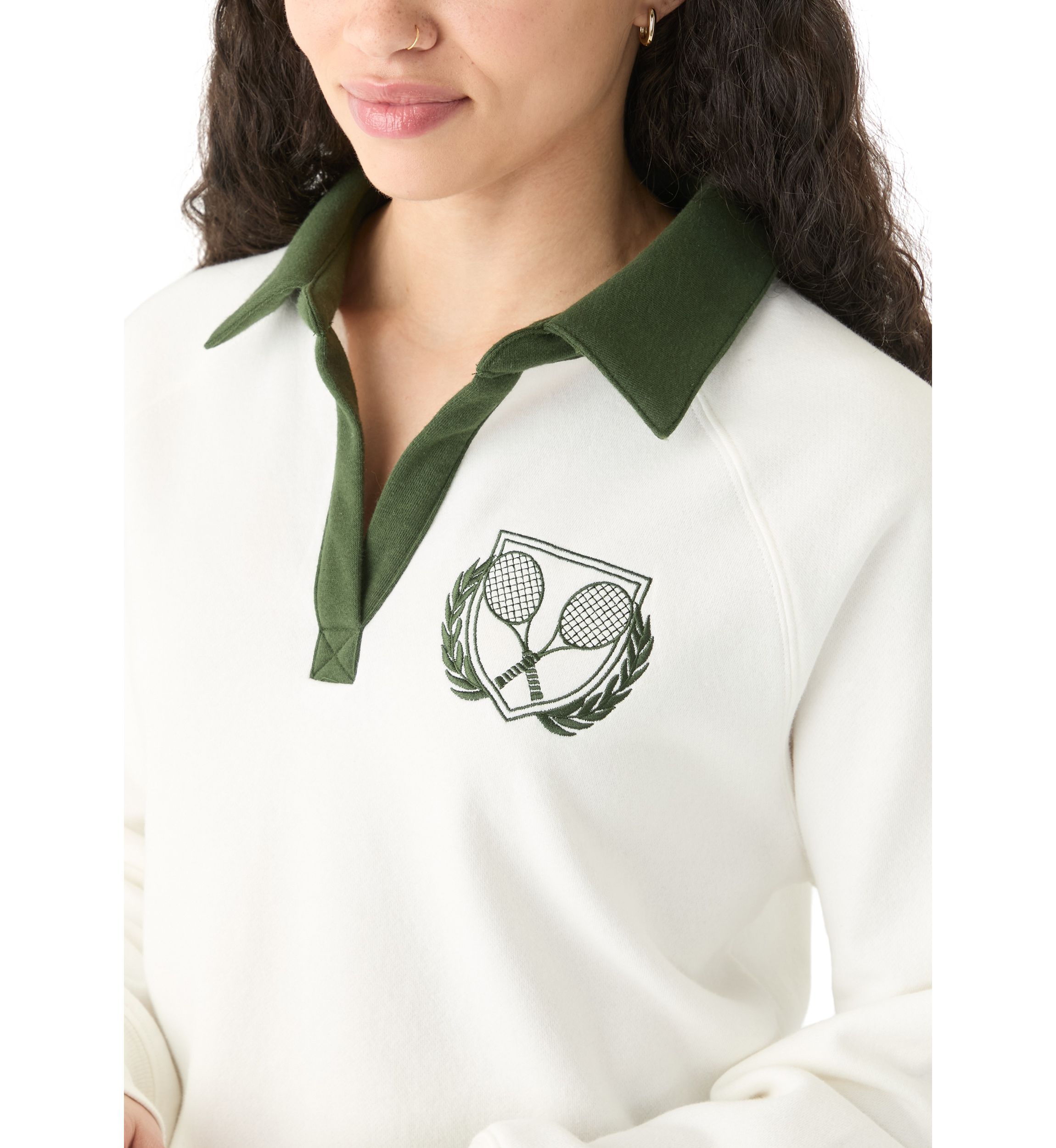 Womens Long Sleeve Relaxed Fit Polo Shirt 