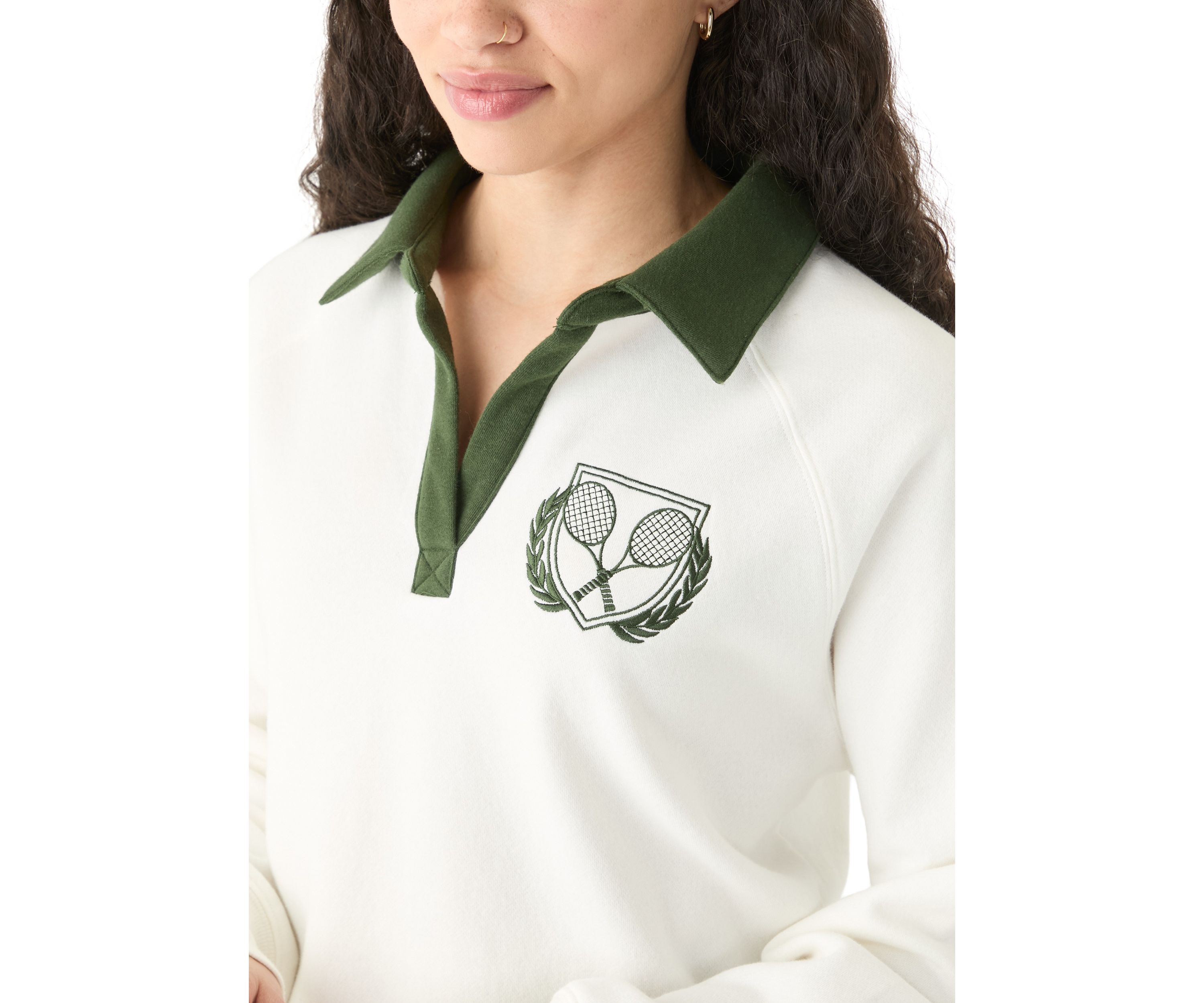 Womens Long Sleeve Relaxed Fit Polo Shirt 