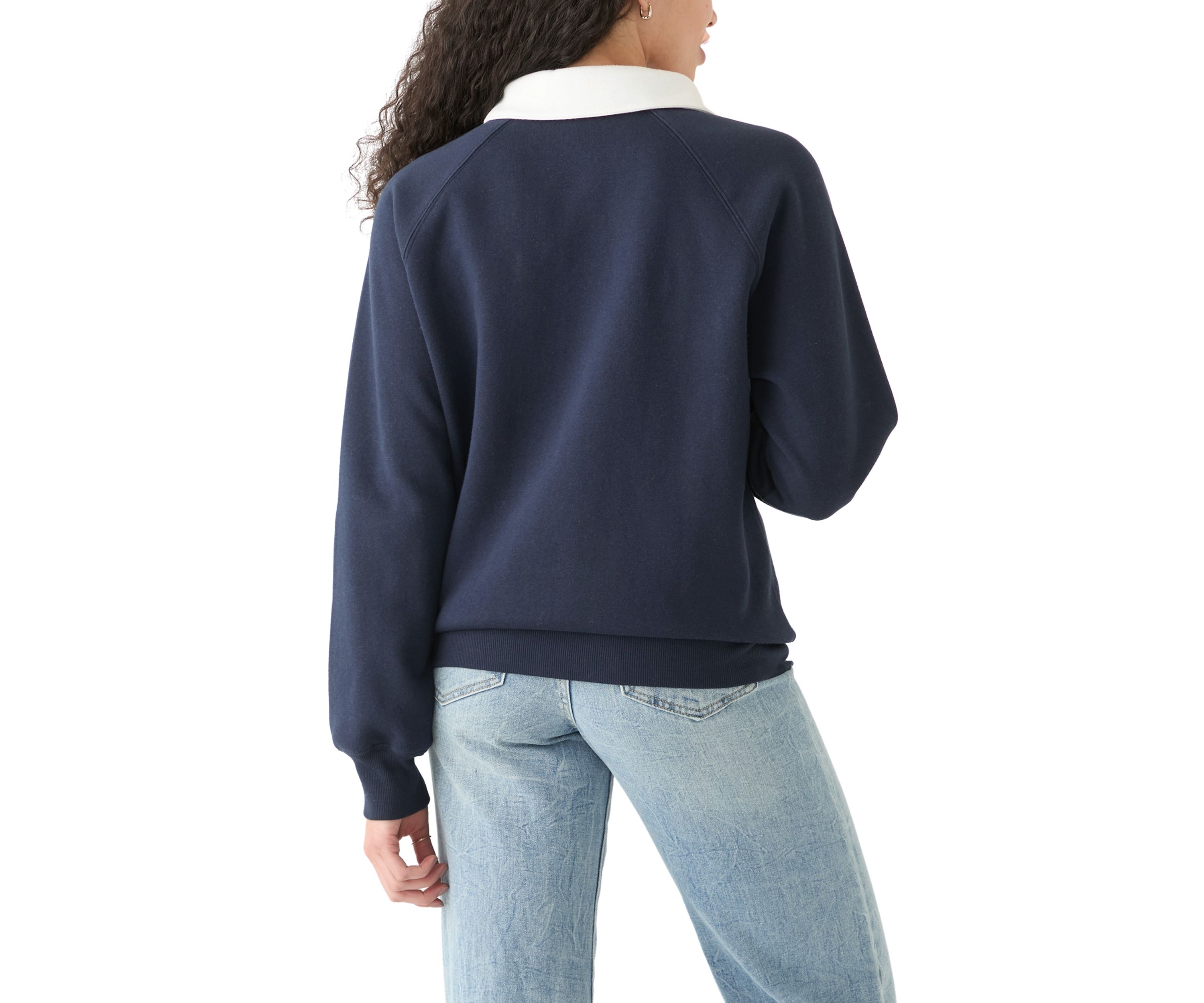   Womens Long Sleeve Relaxed Fit Polo Shirt 
