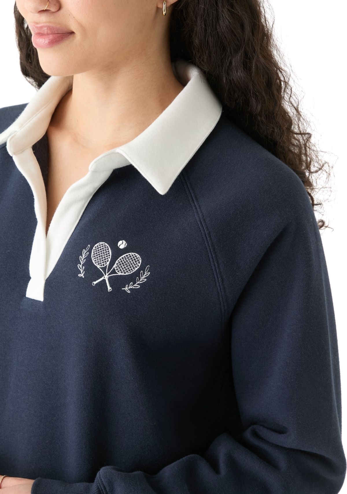   Womens Long Sleeve Relaxed Fit Polo Shirt 