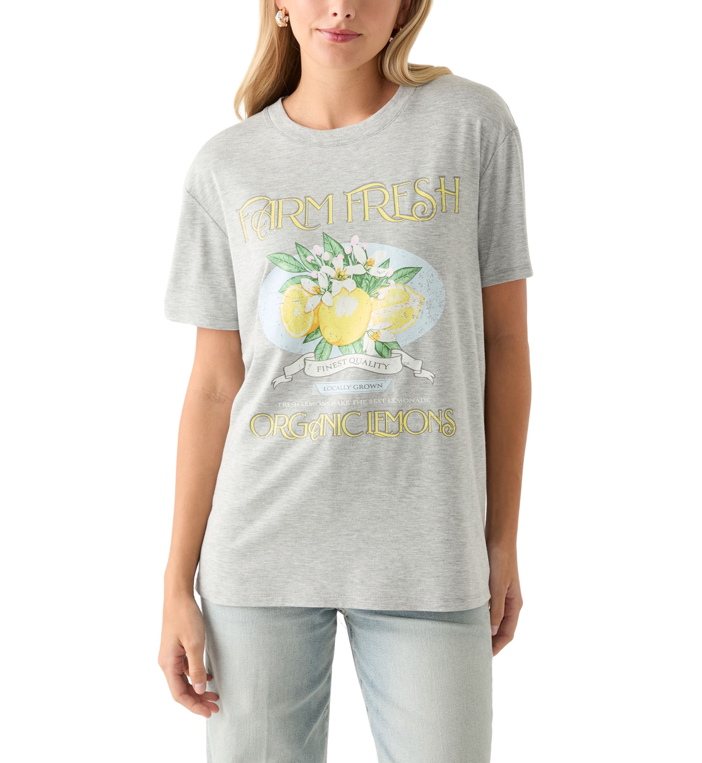 Womens Farm Fresh Organic Lemons Graphic T-Shirt