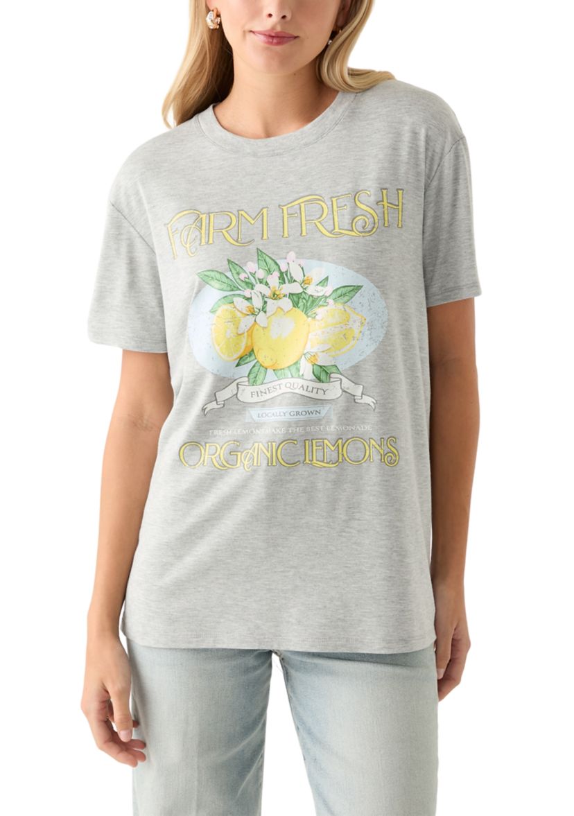 Womens Farm Fresh Organic Lemons Graphic T-Shirt