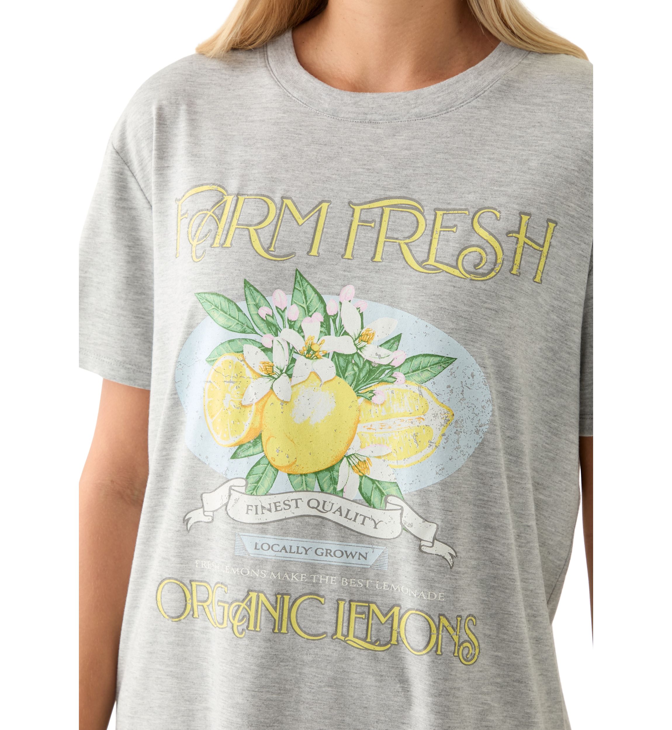 Womens Farm Fresh Organic Lemons Graphic T-Shirt