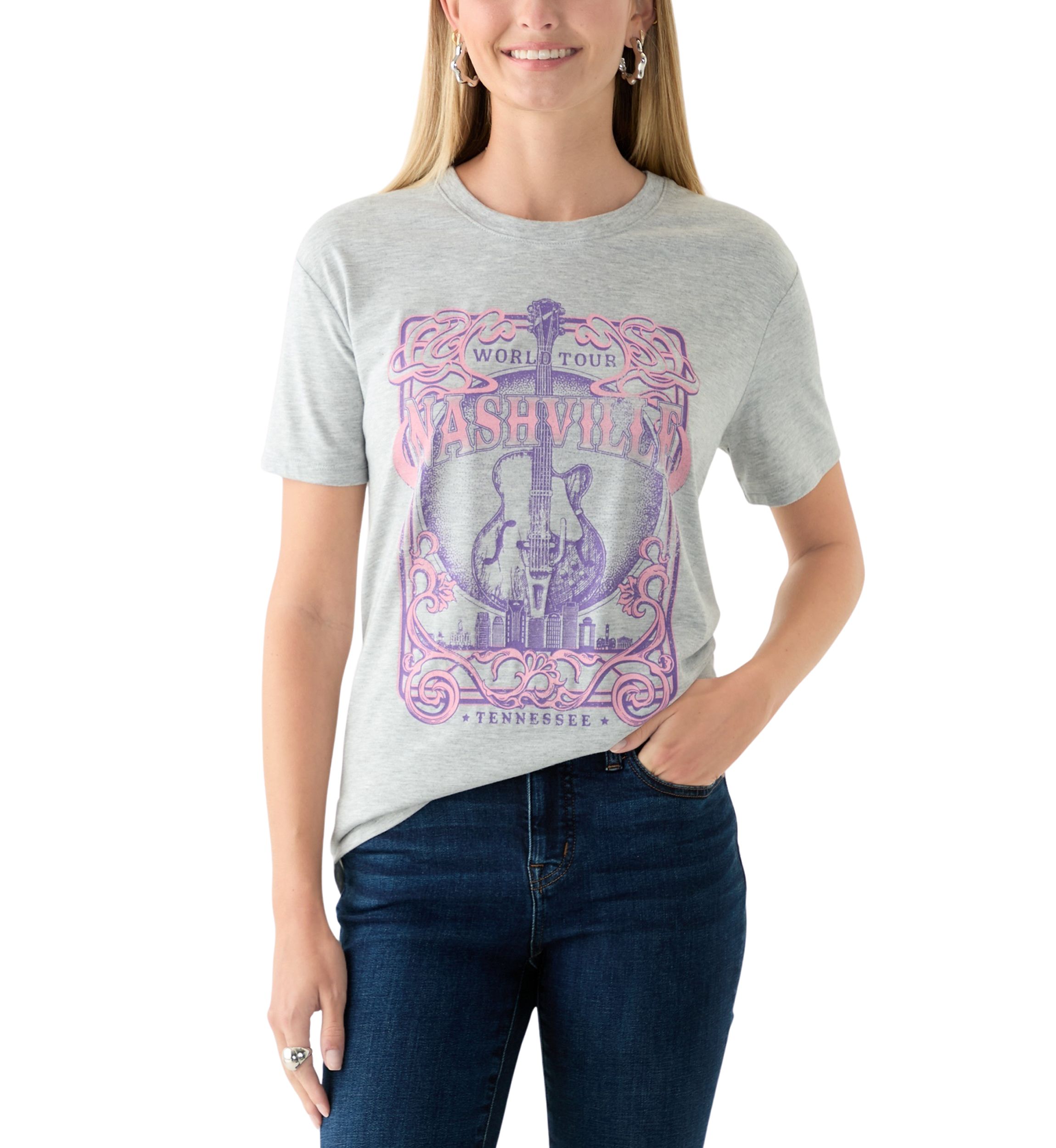 Womens Nashville World Tour Graphic T-Shirt