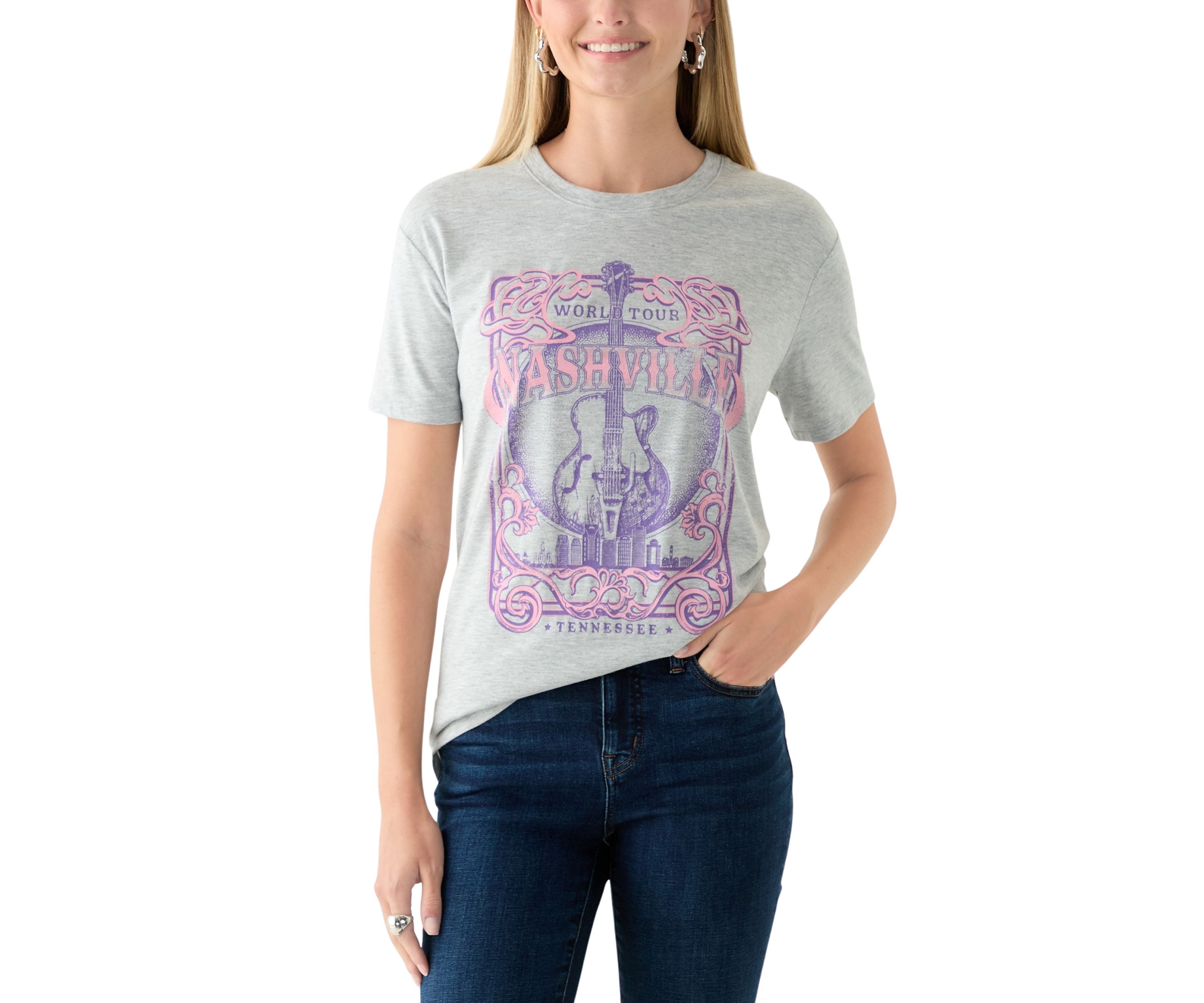 Womens Nashville World Tour Graphic T-Shirt