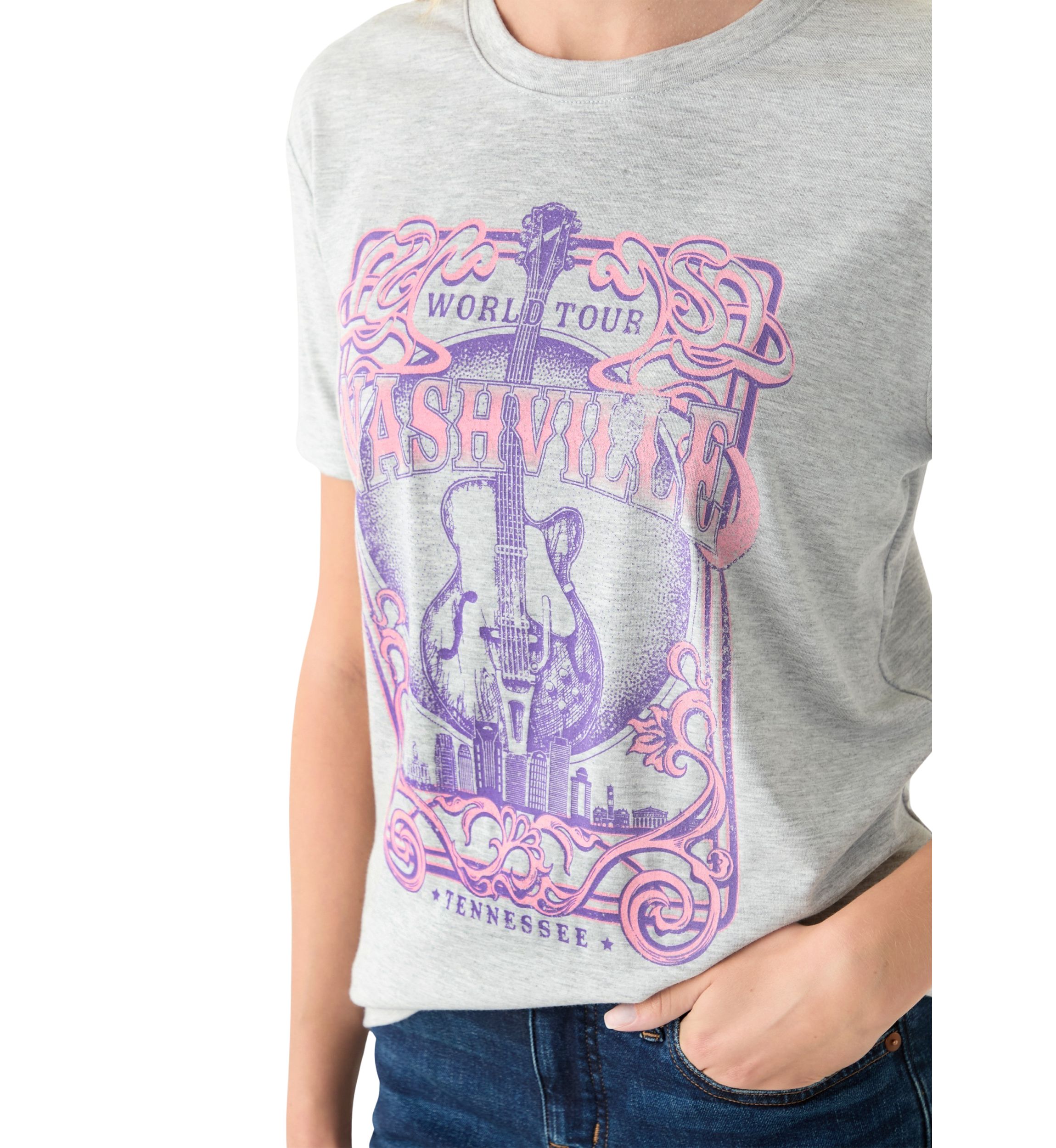Womens Nashville World Tour Graphic T-Shirt