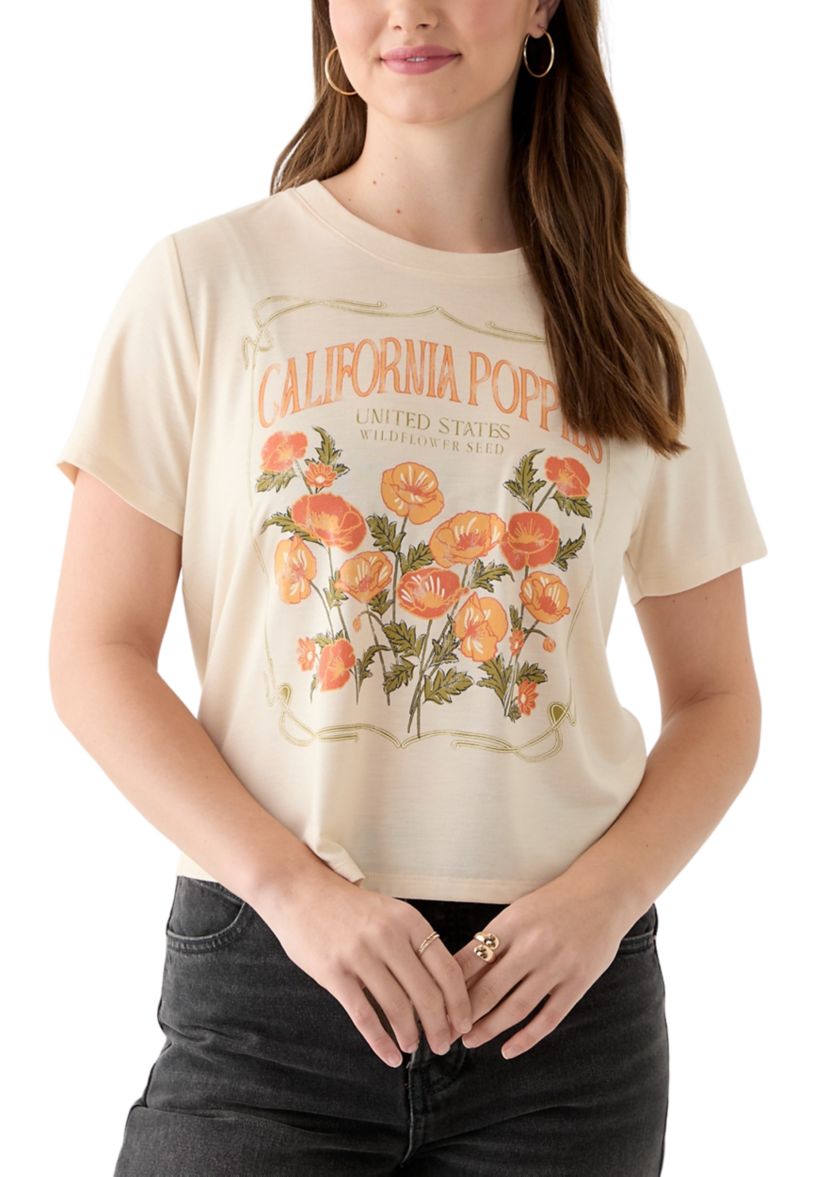Womens Cali Poppies Graphic T-Shirt