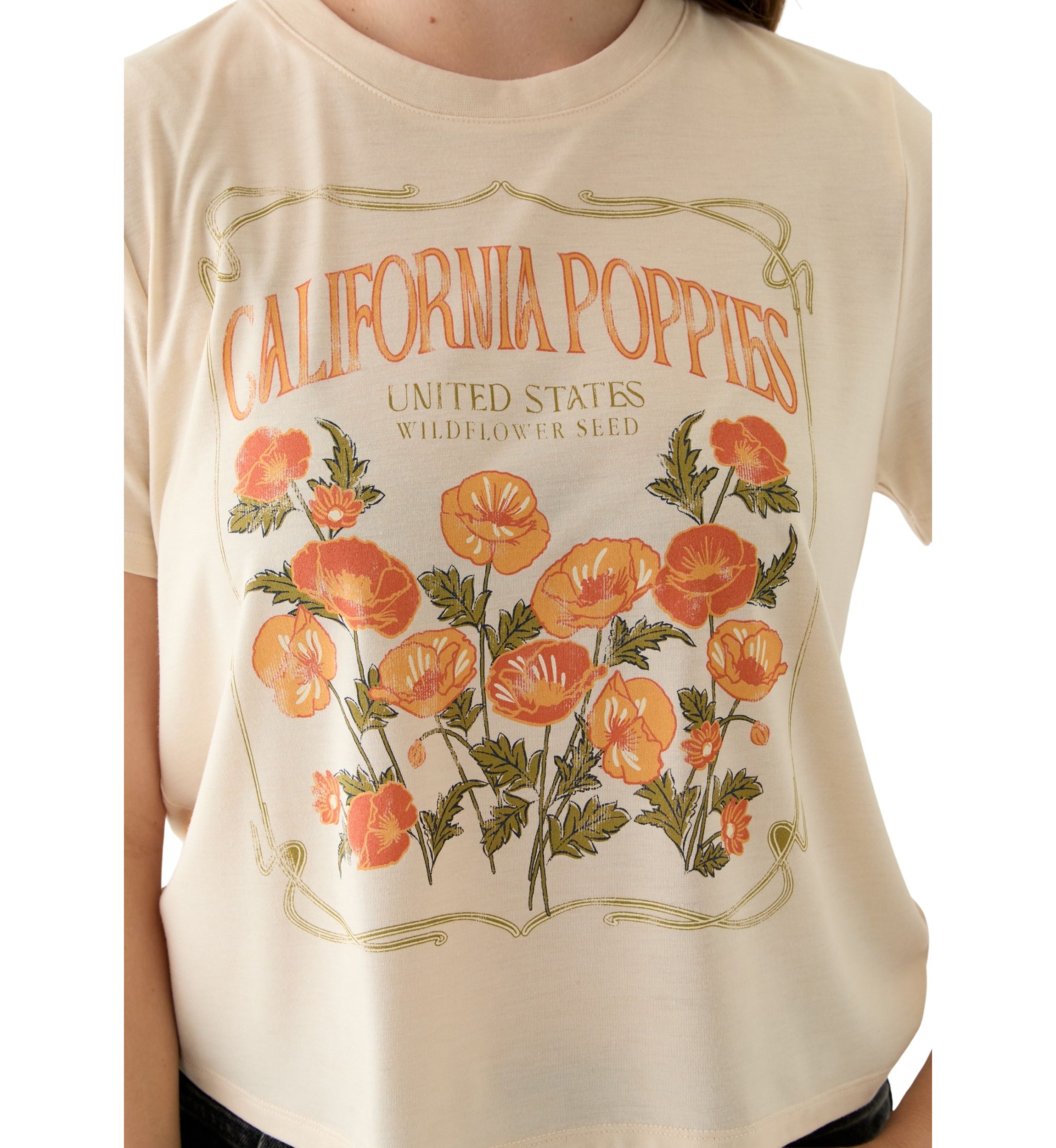 Womens Cali Poppies Graphic T-Shirt