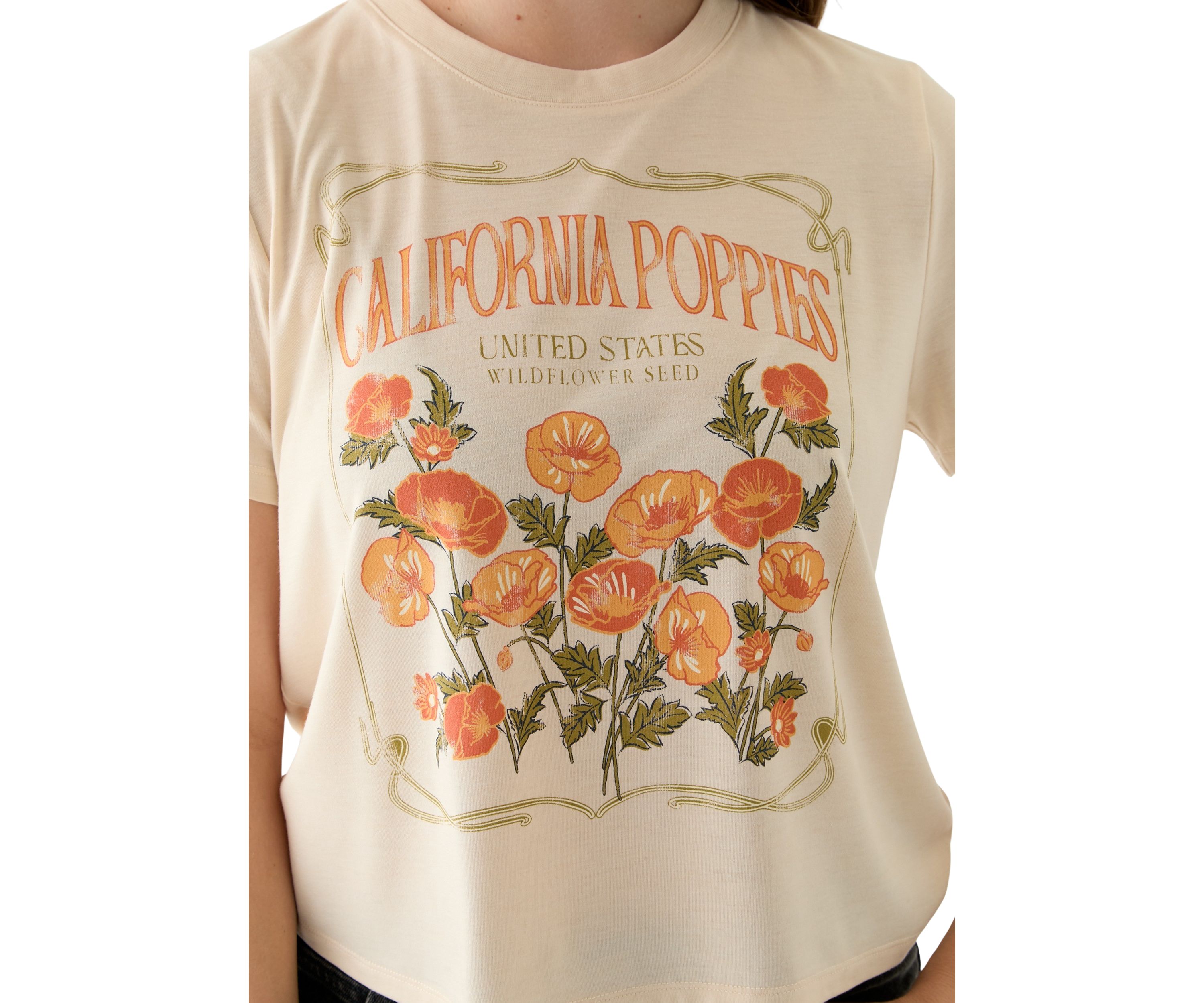 Womens Cali Poppies Graphic T-Shirt