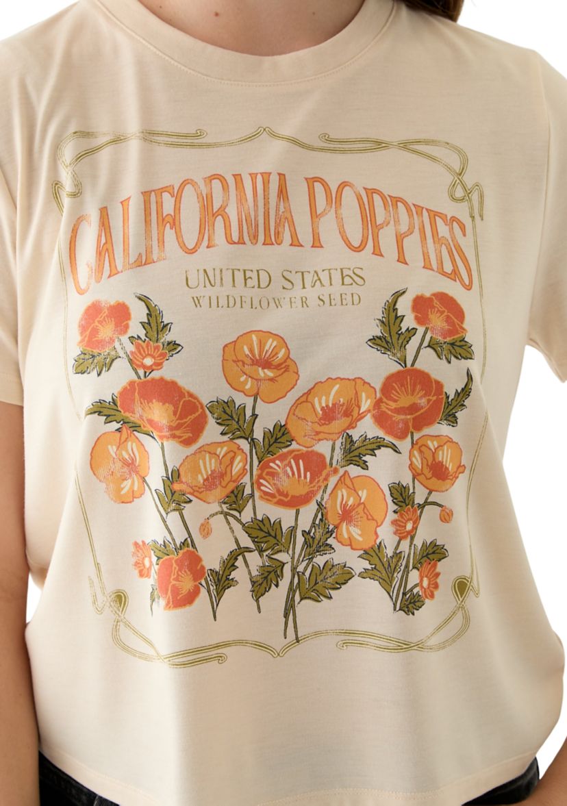 Womens Cali Poppies Graphic T-Shirt