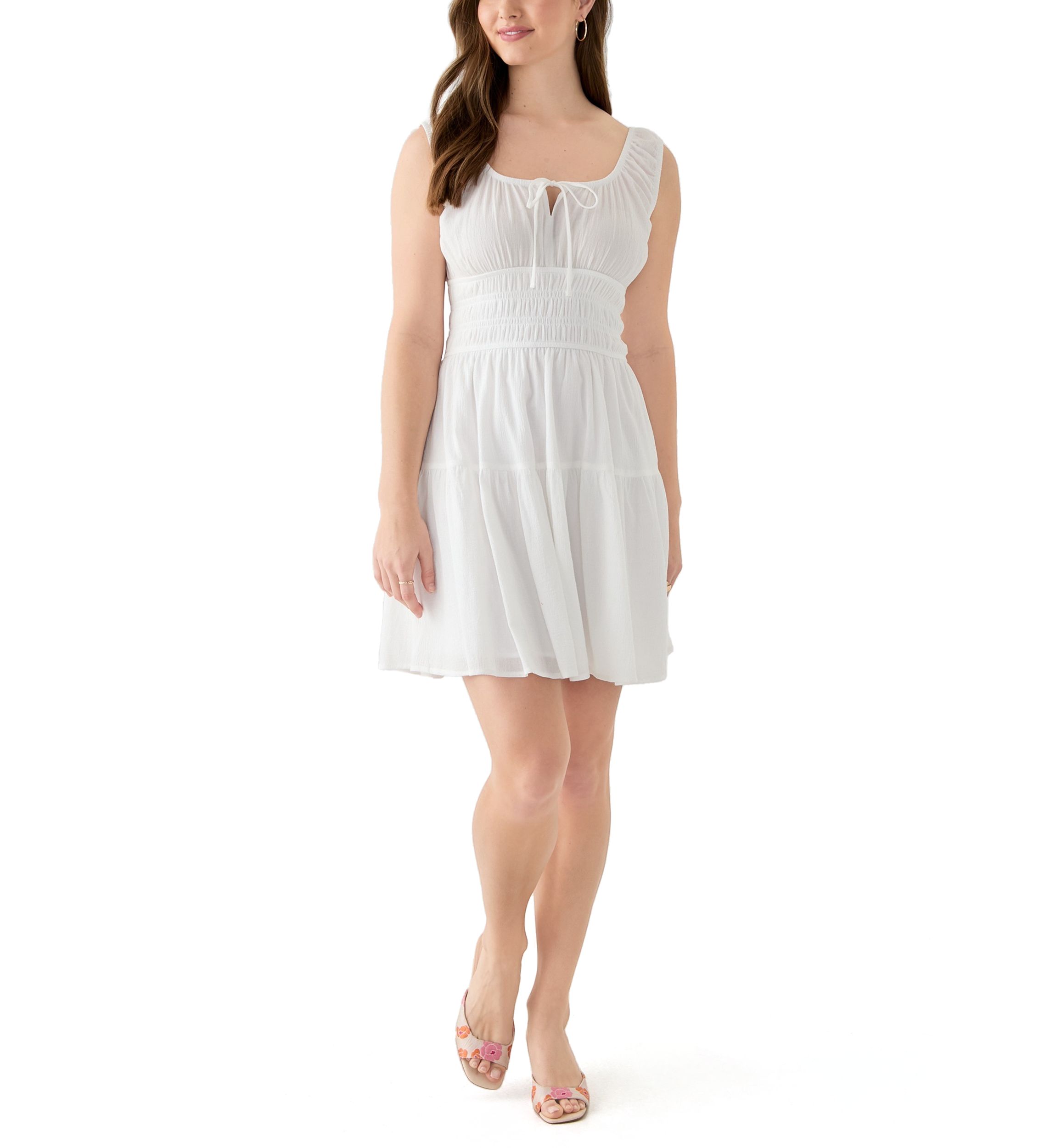 Womens Keyhole Neck Mini Dress