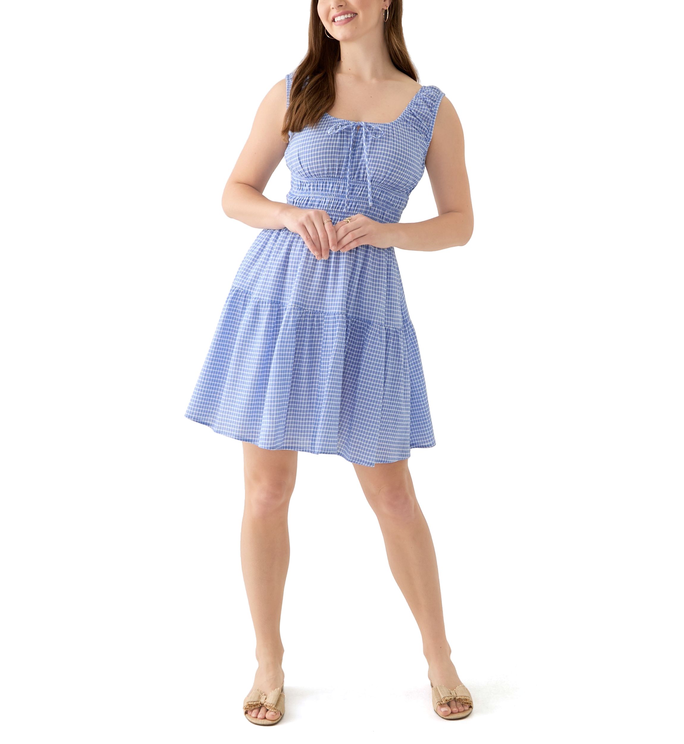 Womens Keyhole Neck Mini Dress
