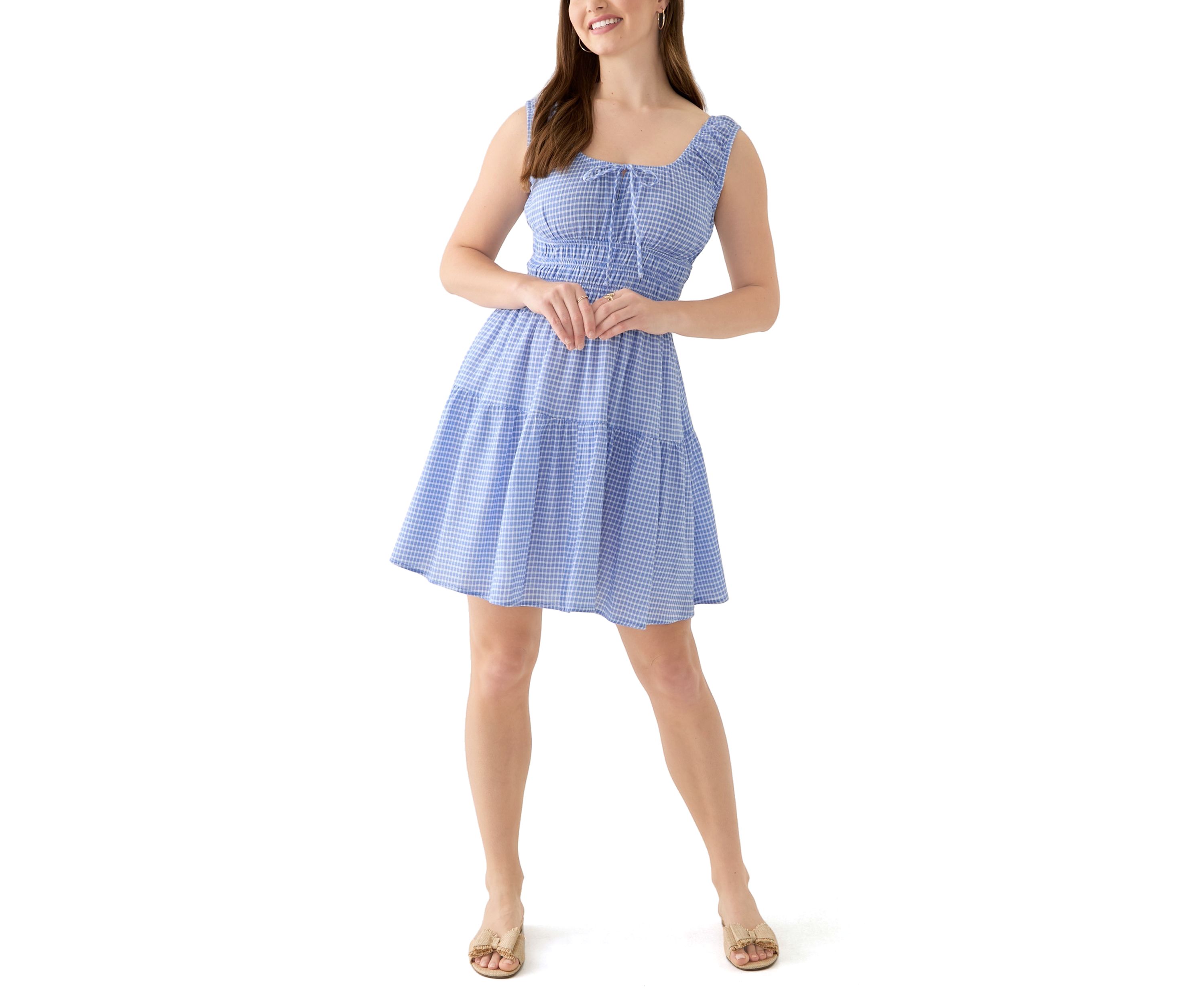 Womens Keyhole Neck Mini Dress