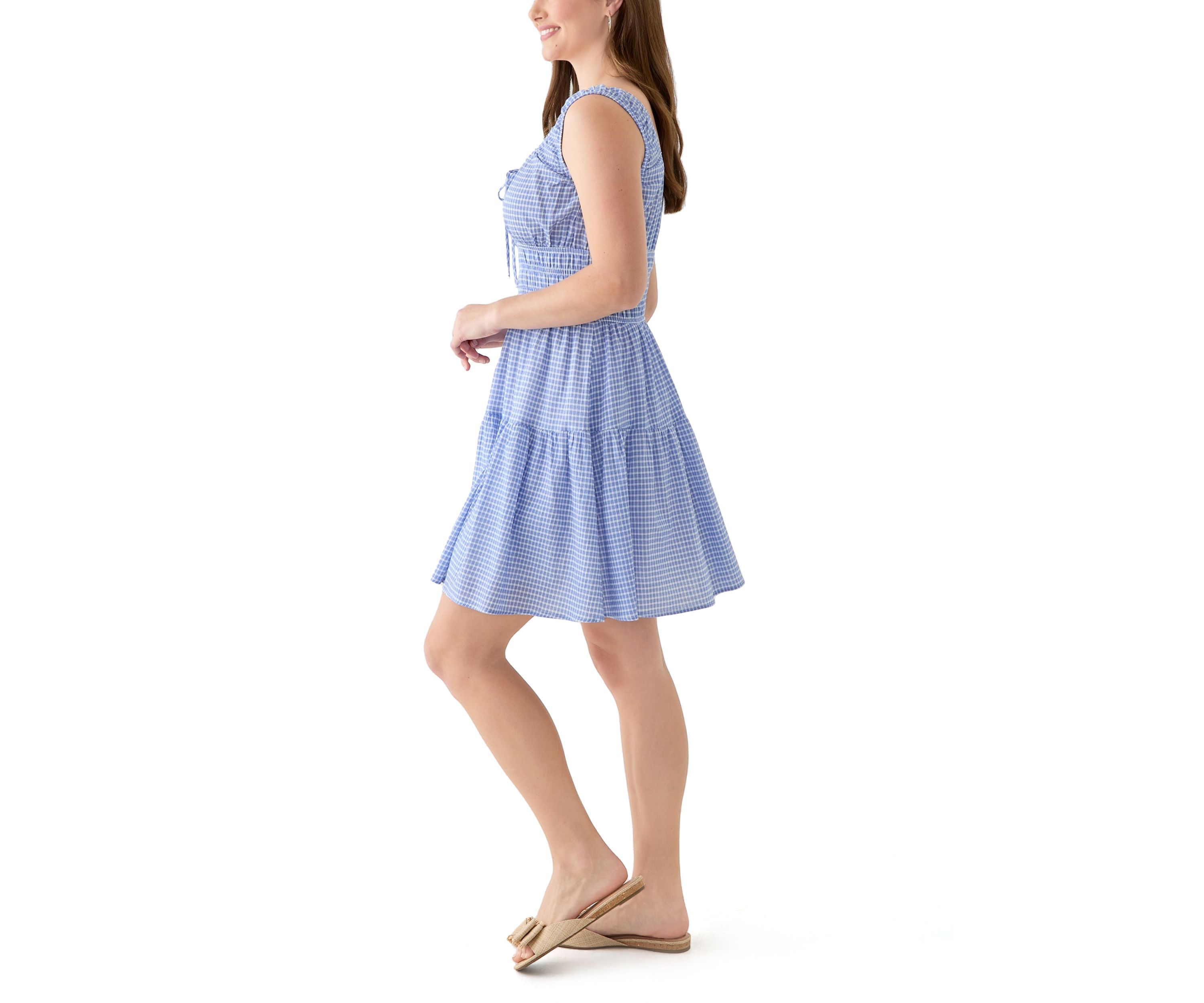 Womens Keyhole Neck Mini Dress