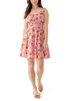 Oak & Trellis Women’s Printed Mini Keyhole Dress