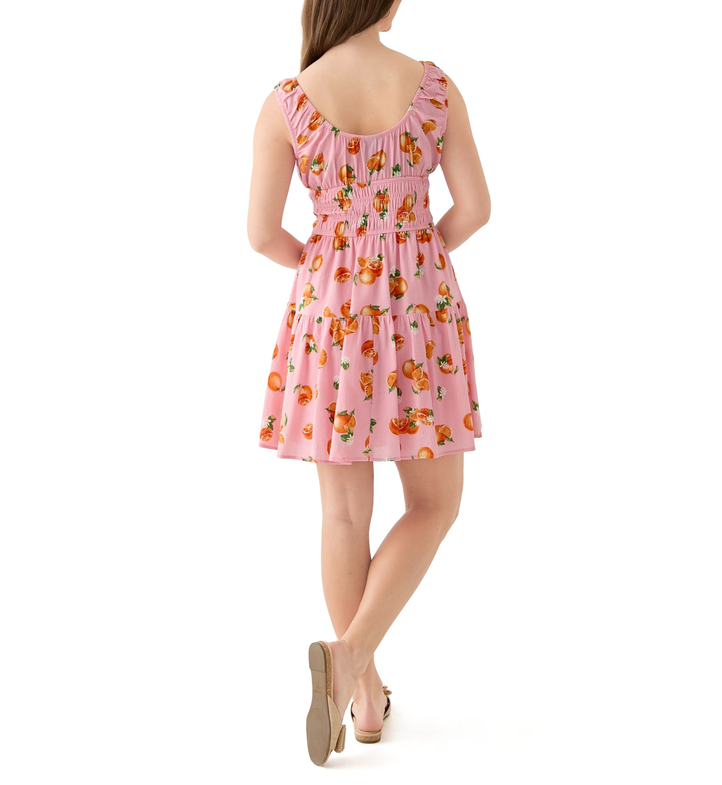 Womens Printed Mini Keyhole Dress