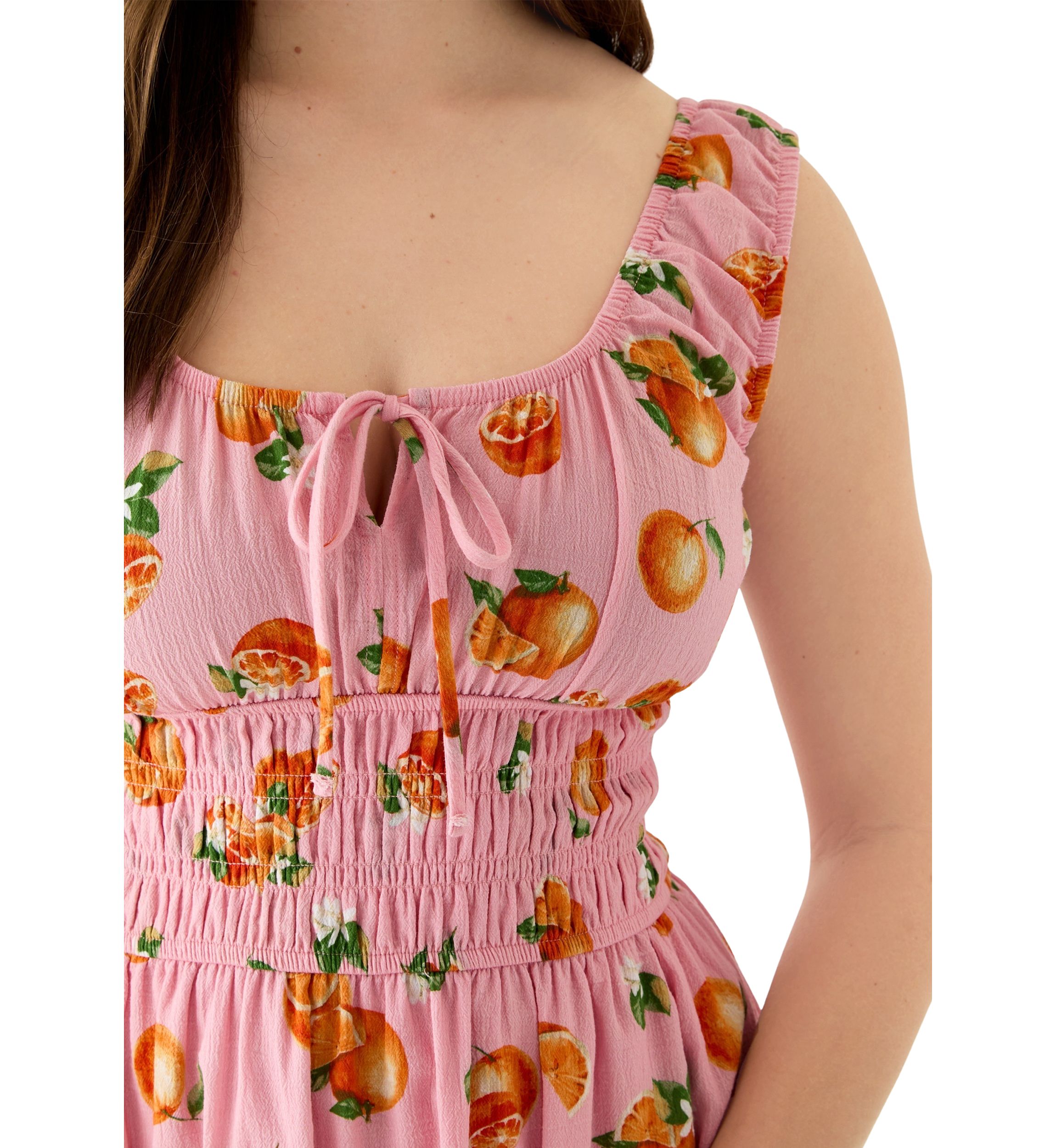 Womens Printed Mini Keyhole Dress