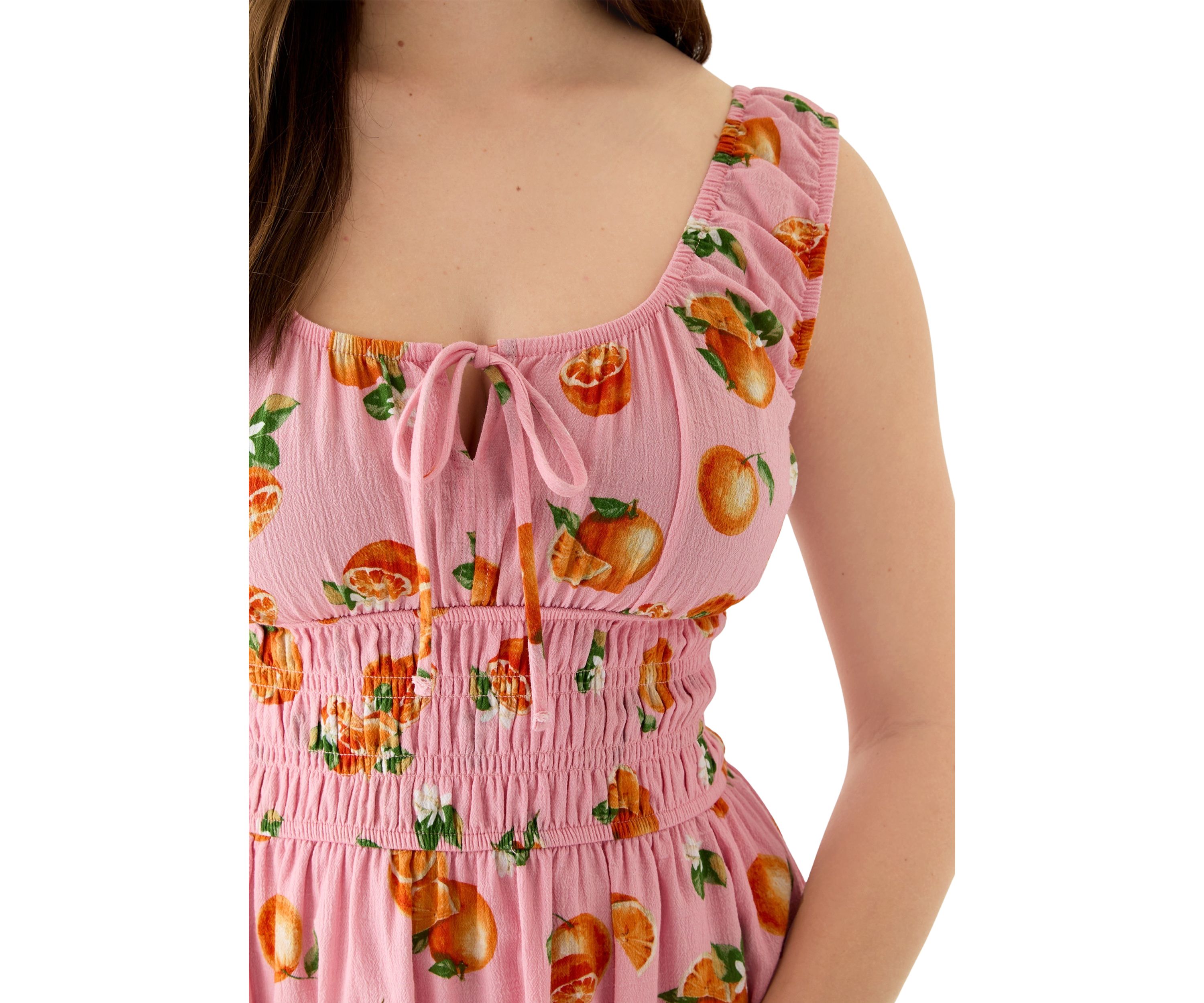 Womens Printed Mini Keyhole Dress