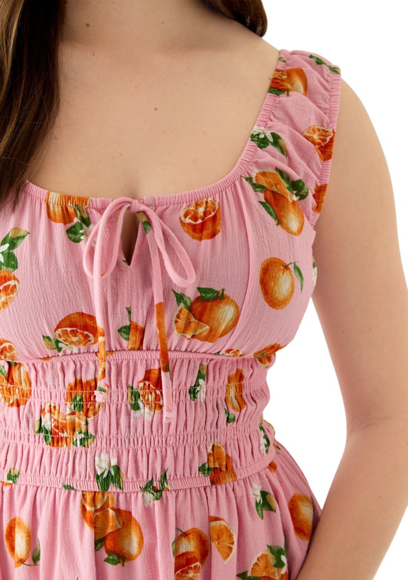 Womens Printed Mini Keyhole Dress