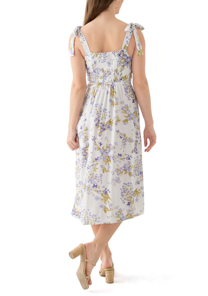 Womens Tie Strap Midi Dress
