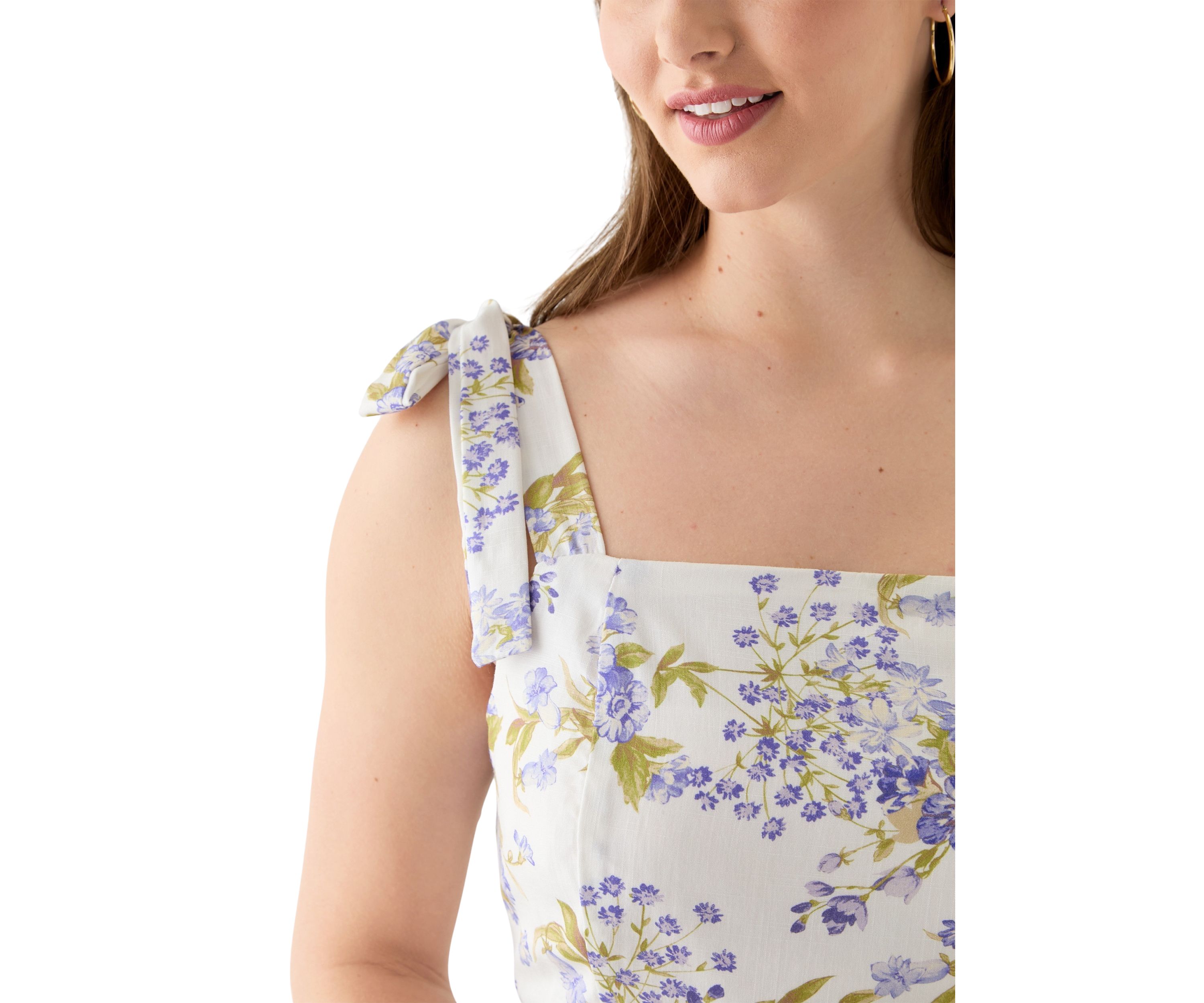 Womens Tie Strap Midi Dress