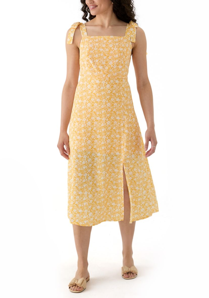Womens Tie Strap Midi Dress