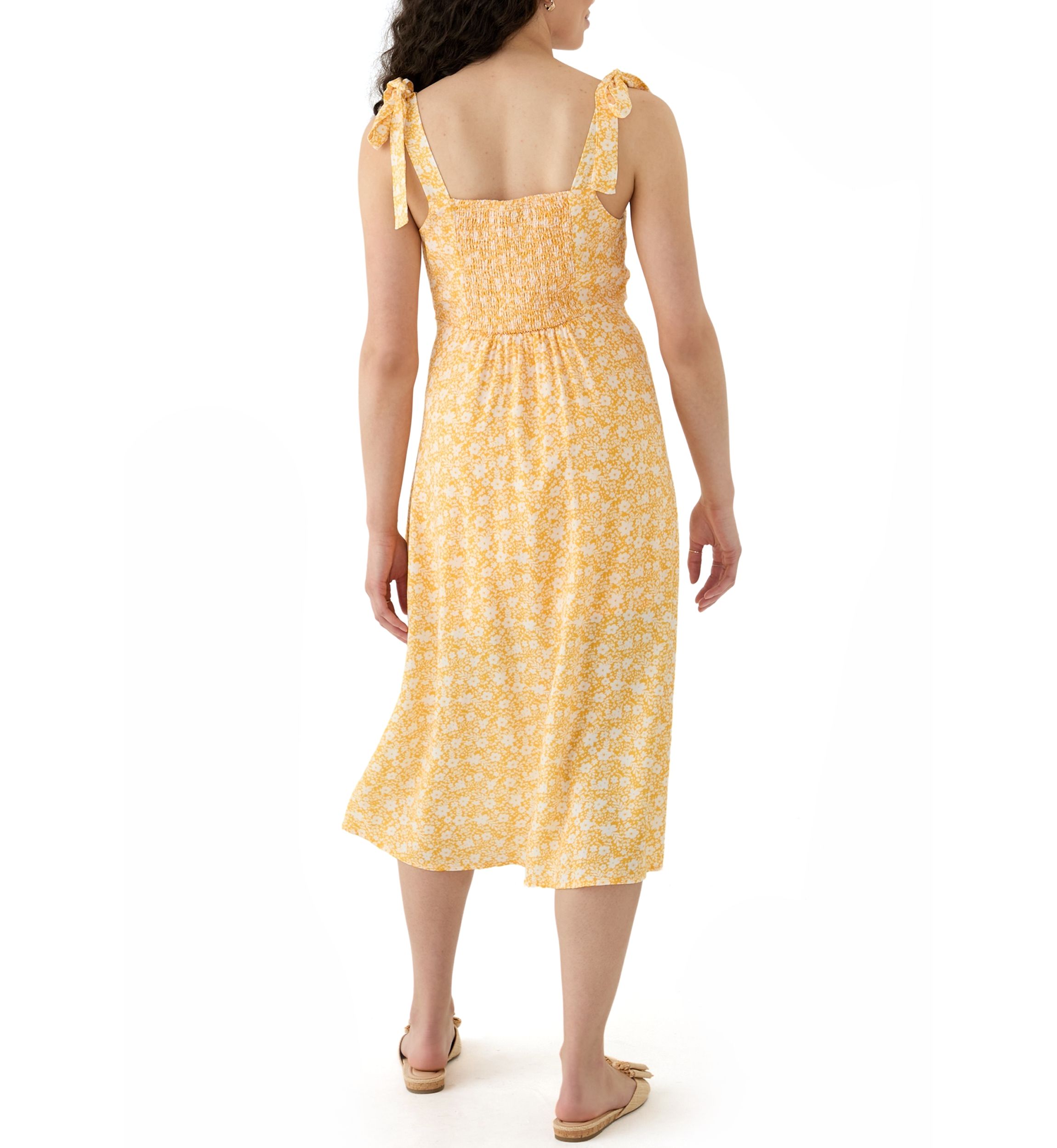 Womens Tie Strap Midi Dress