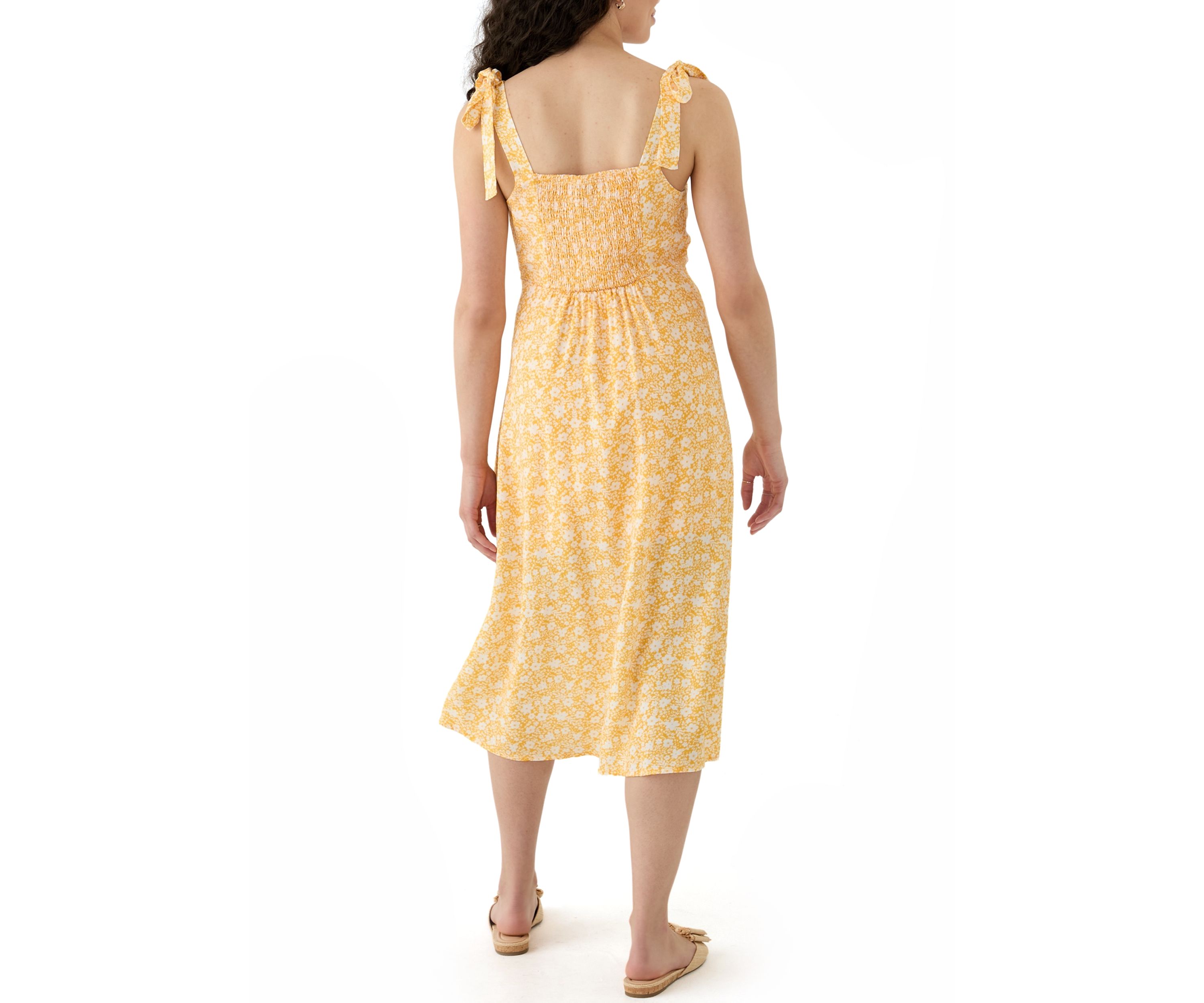 Womens Tie Strap Midi Dress