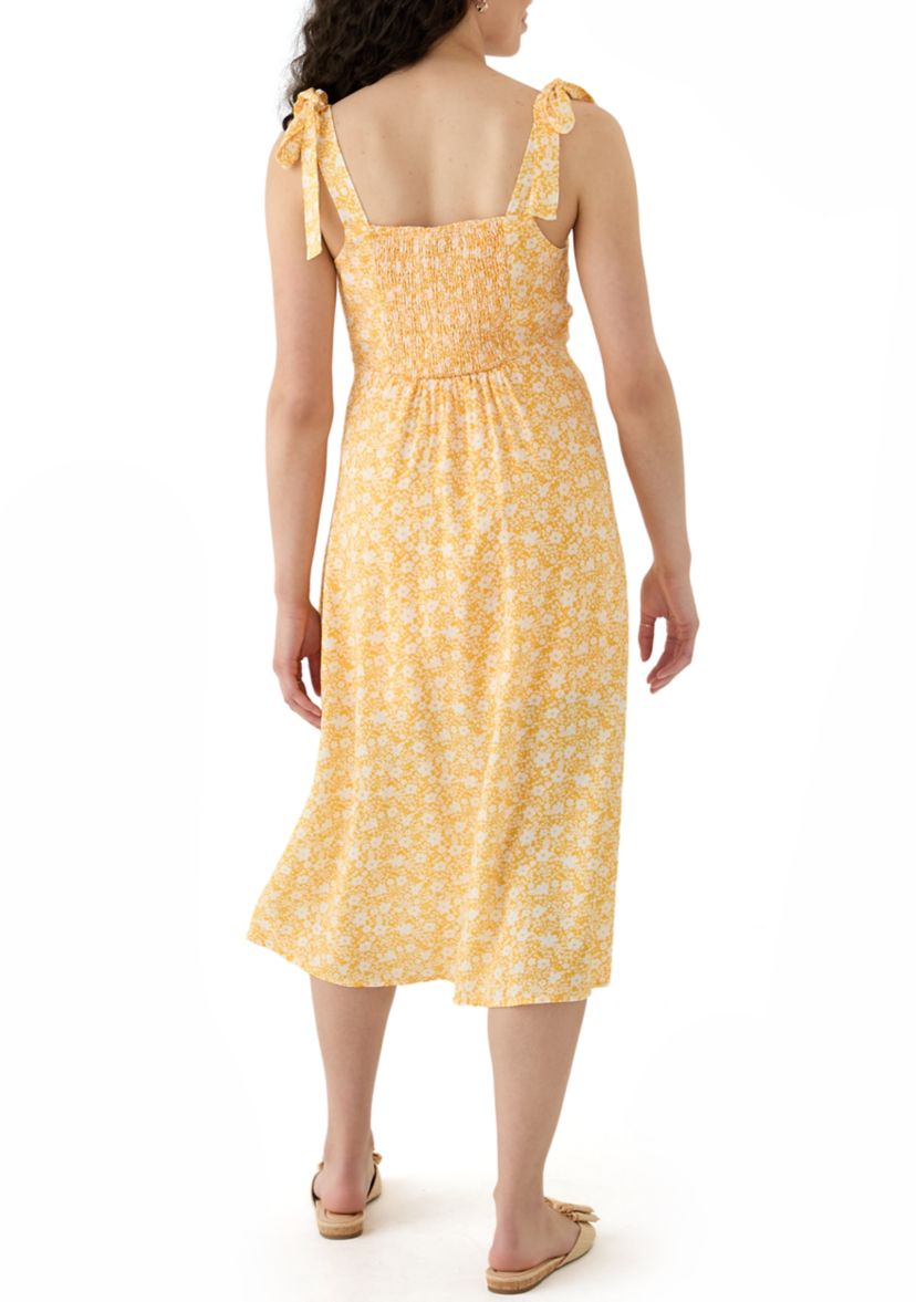 Womens Tie Strap Midi Dress