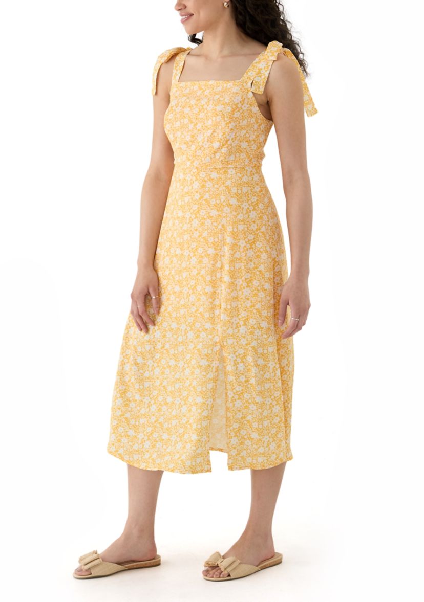 Womens Tie Strap Midi Dress