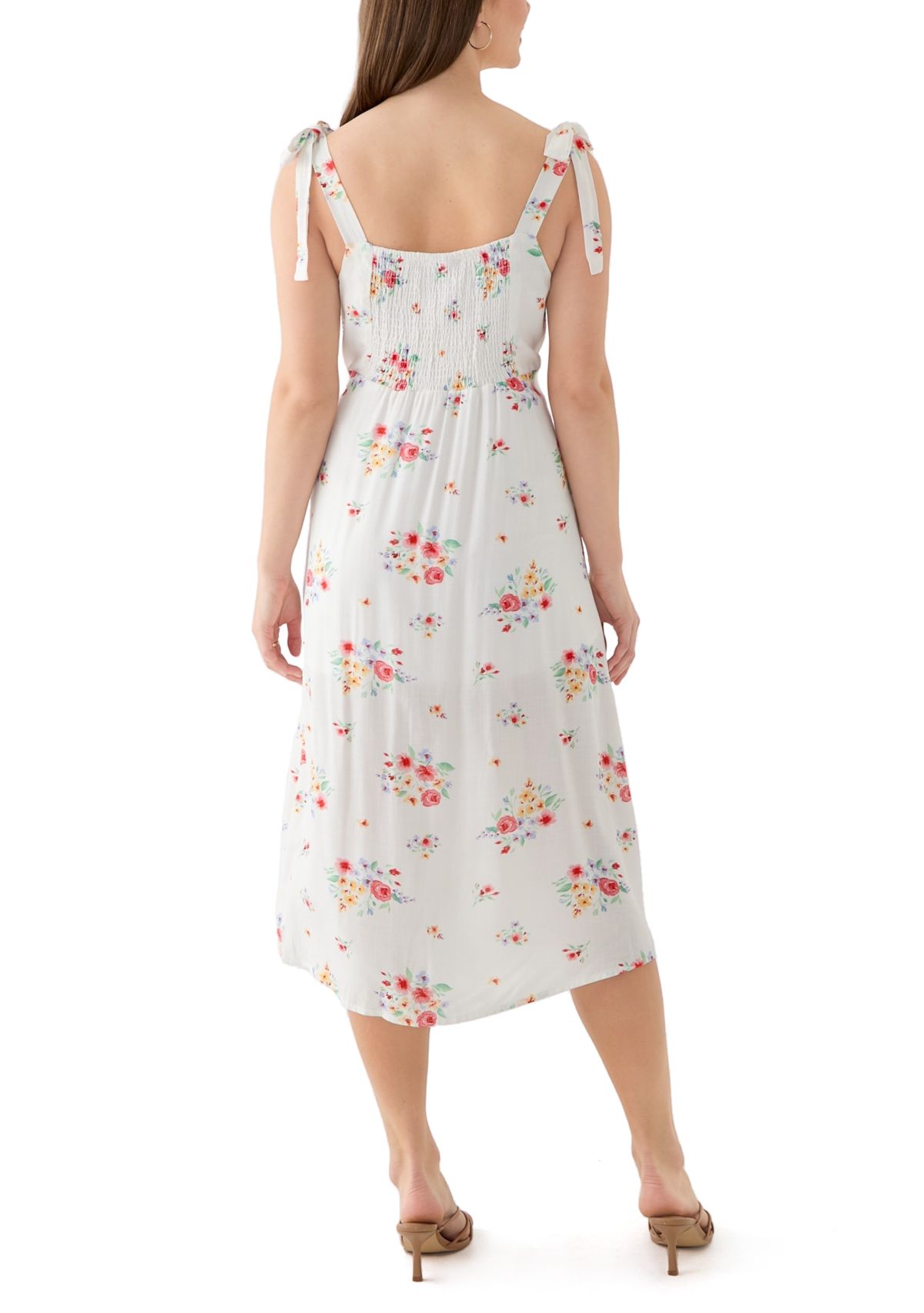 Womens Tie Strap Midi Dress