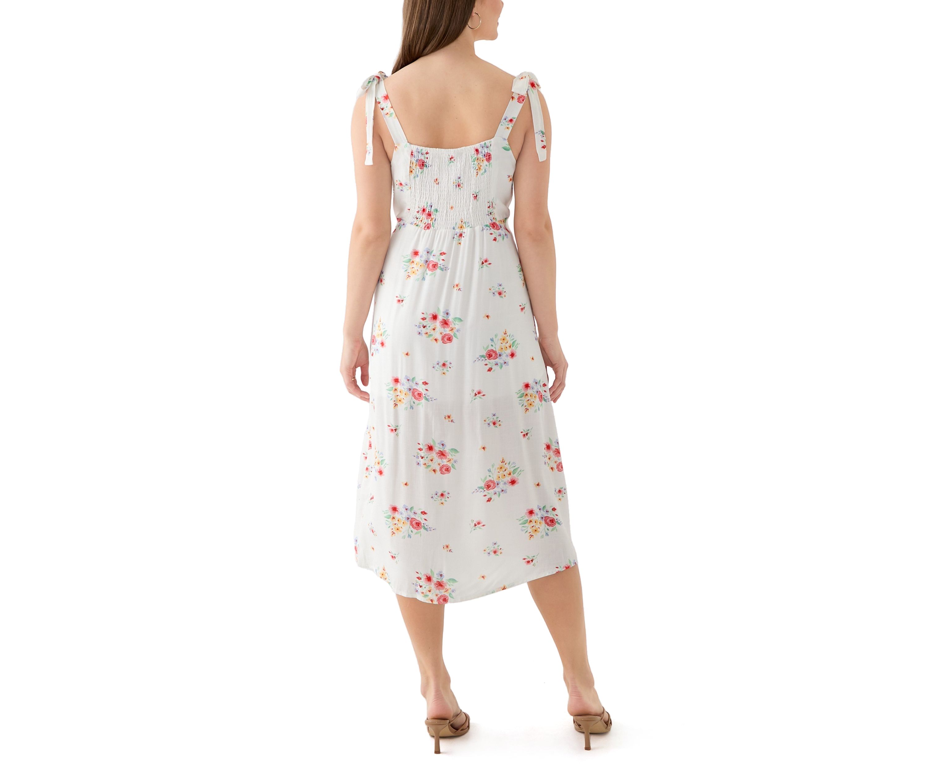 Womens Tie Strap Midi Dress
