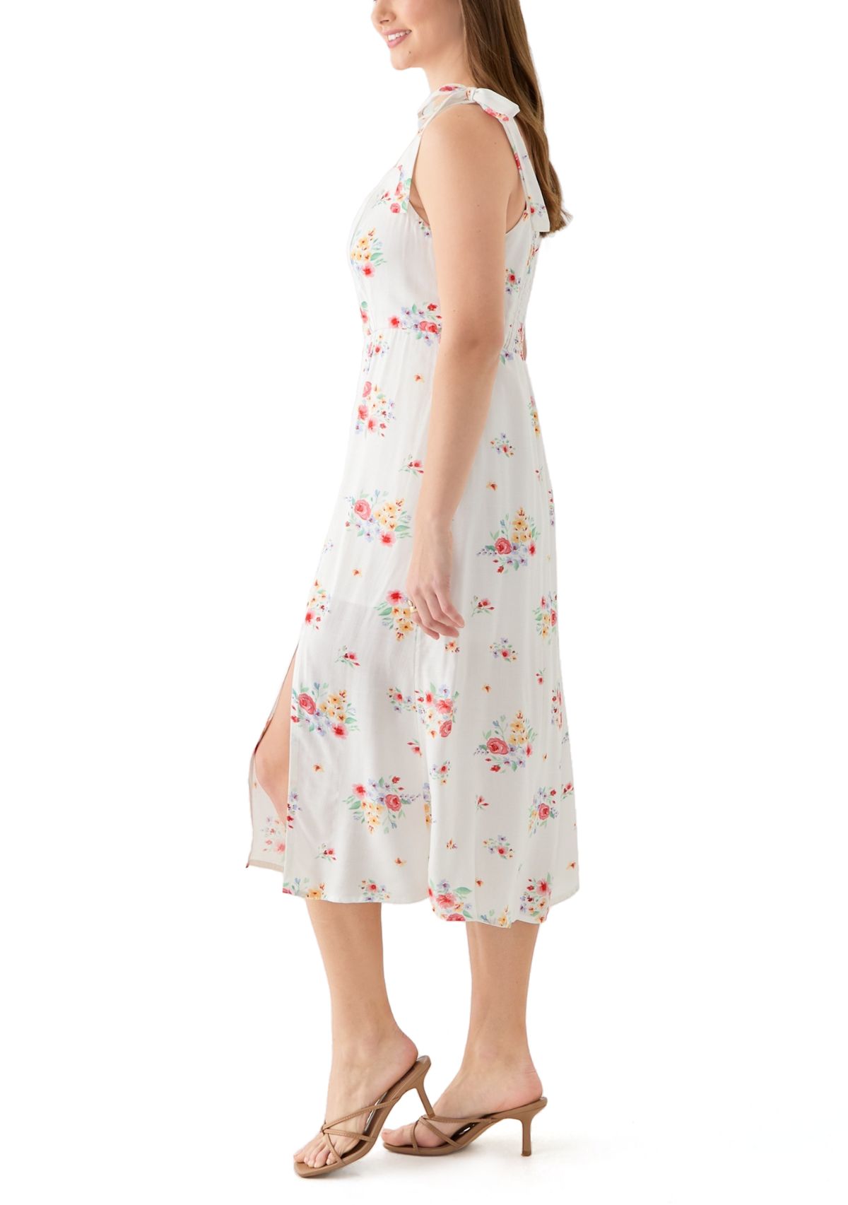 Womens Tie Strap Midi Dress