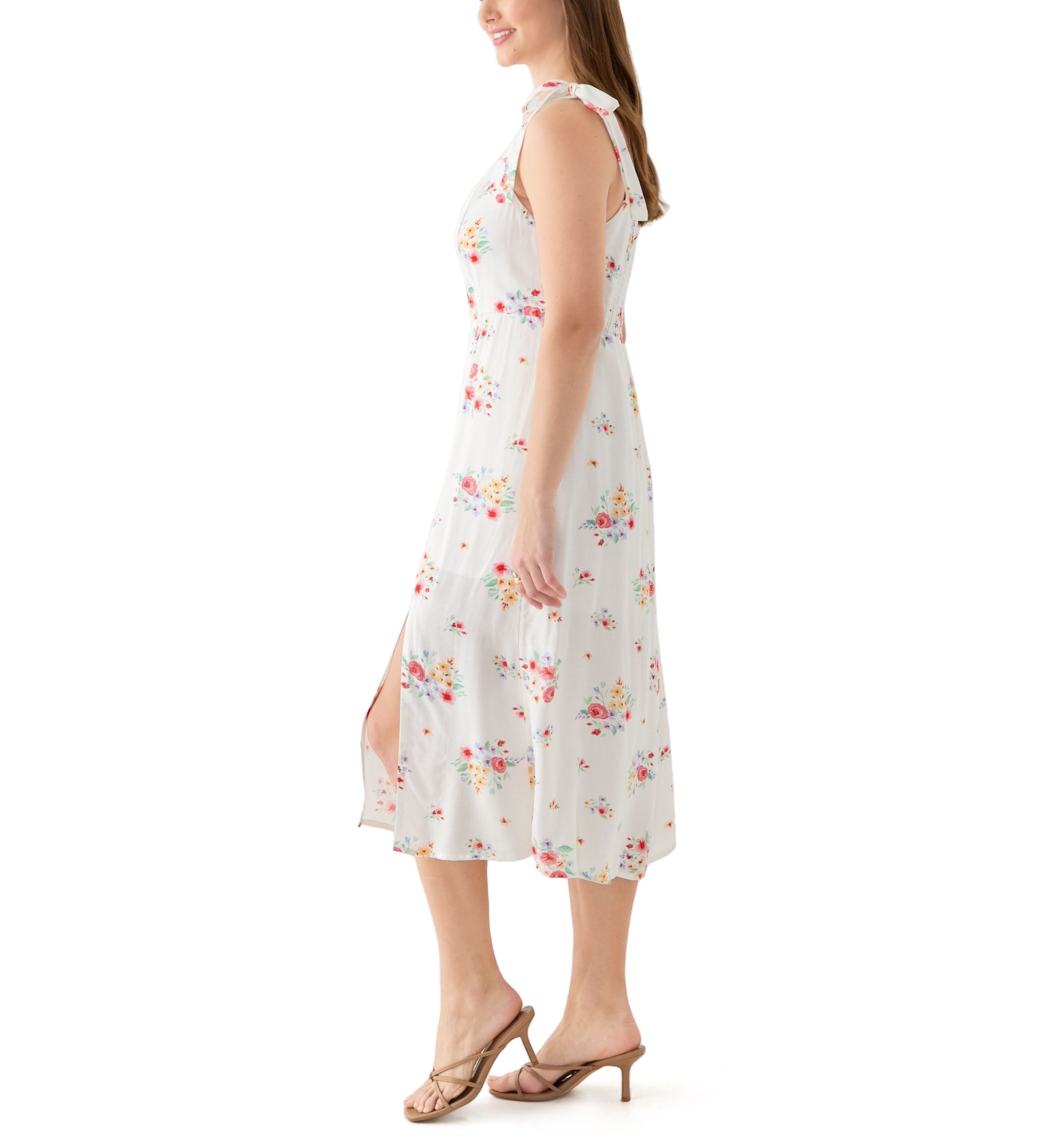 Womens Tie Strap Midi Dress