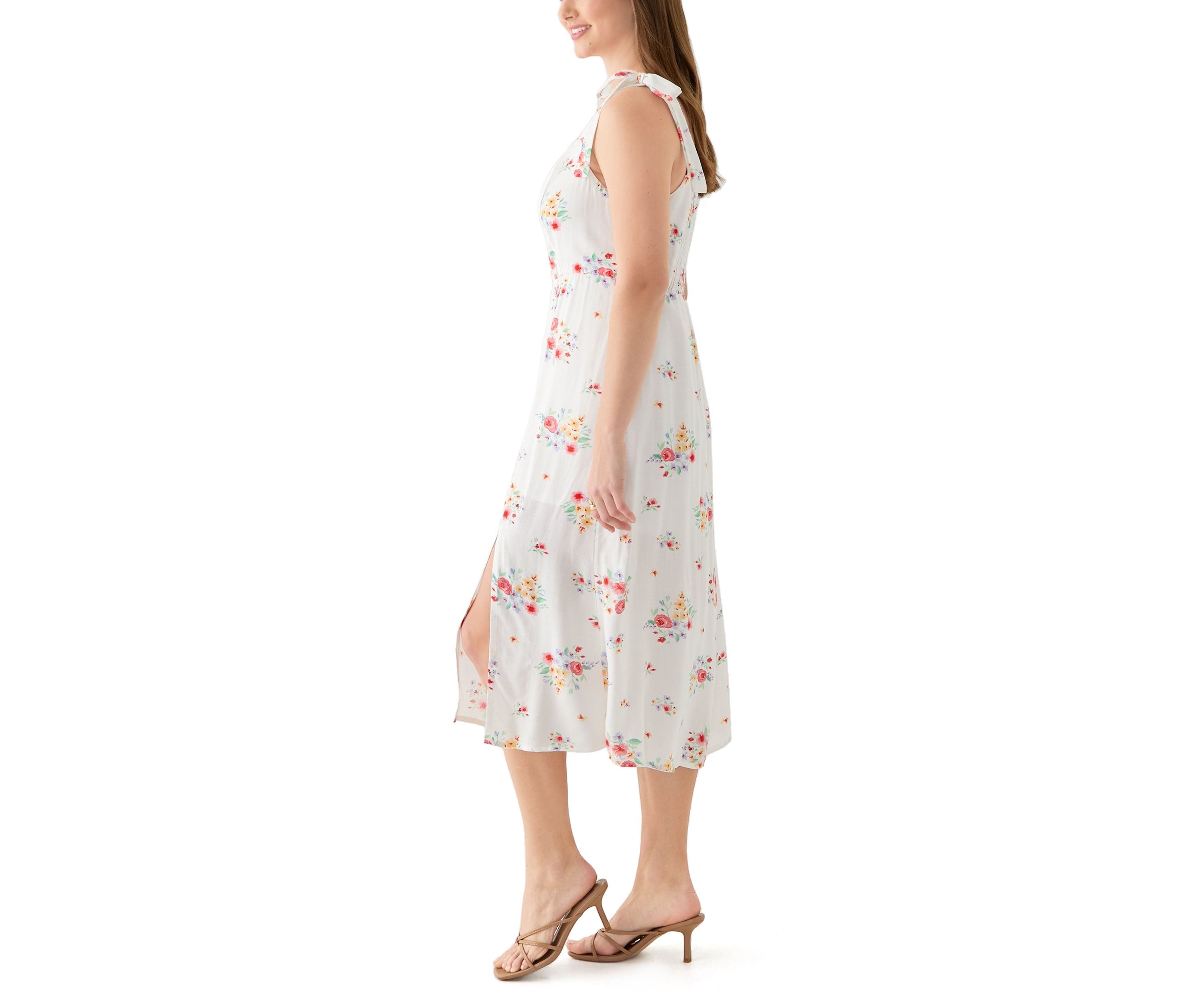 Womens Tie Strap Midi Dress