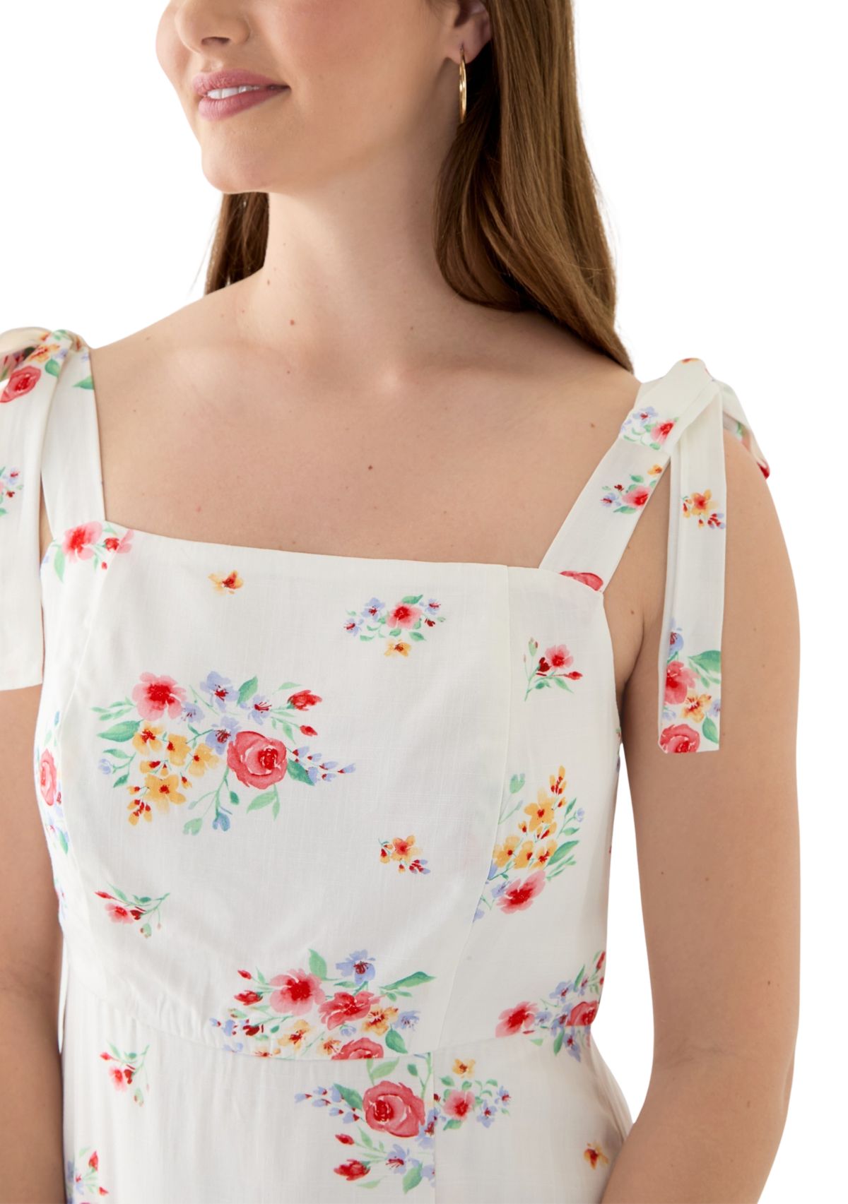 Womens Tie Strap Midi Dress