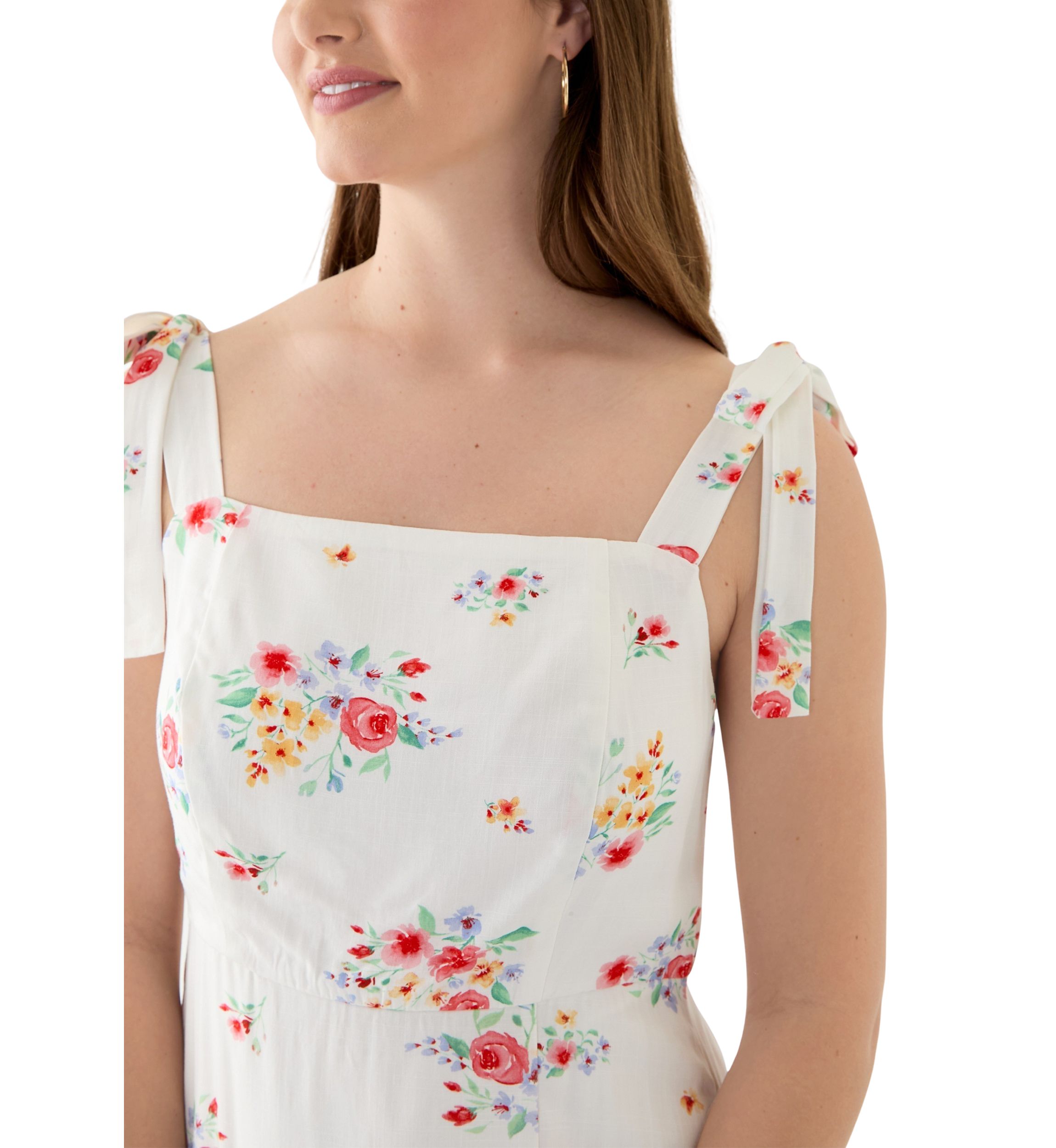 Womens Tie Strap Midi Dress