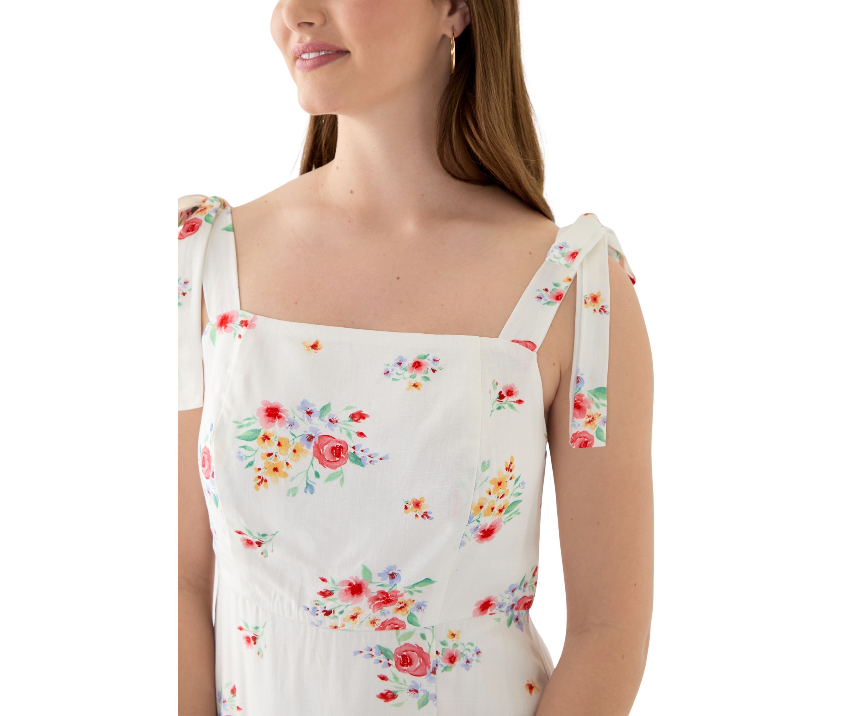 Womens Tie Strap Midi Dress