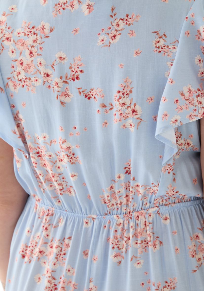 Plus Size Floral Printed Midi Dress