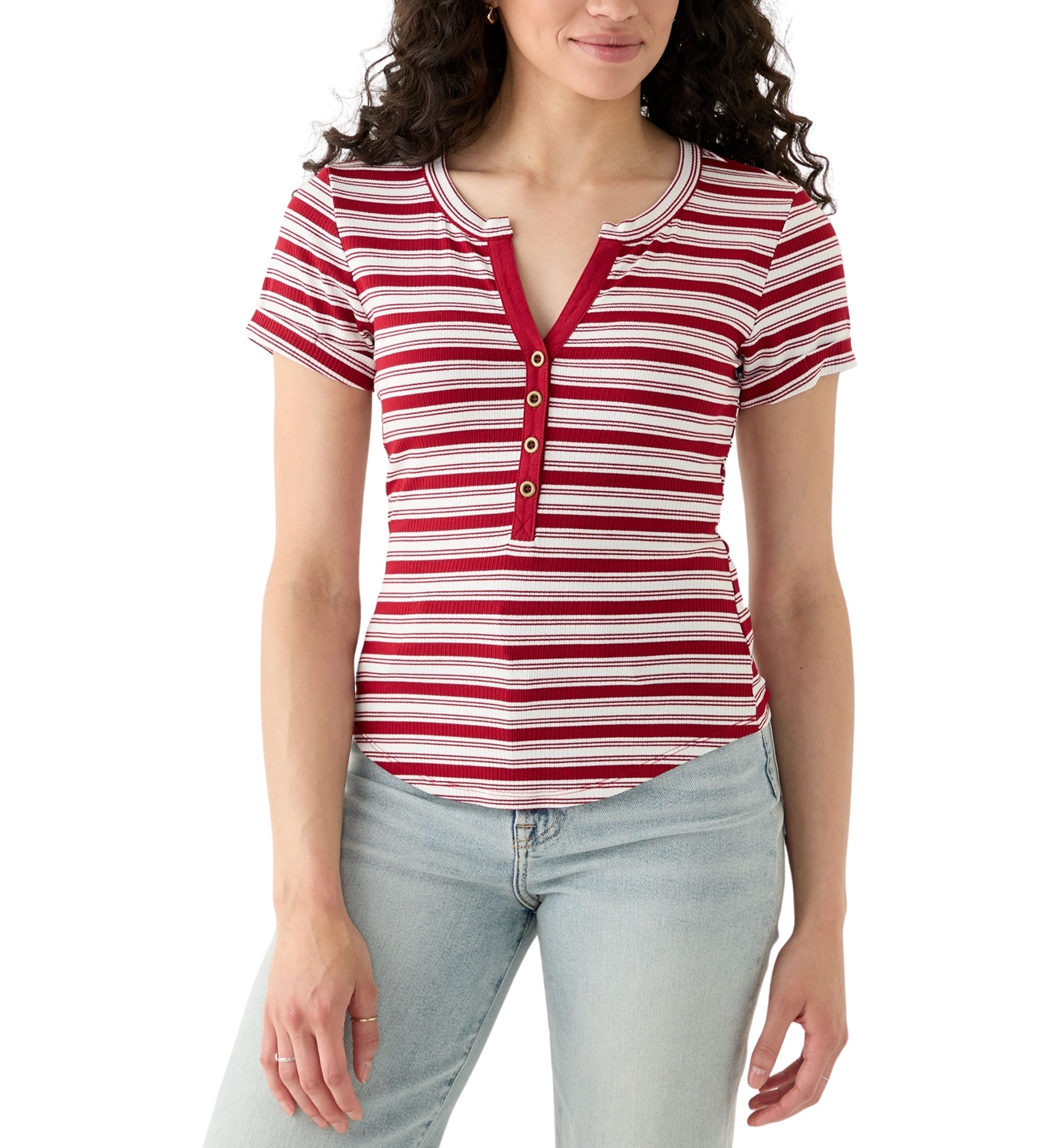 Womens Front Button T-Shirt