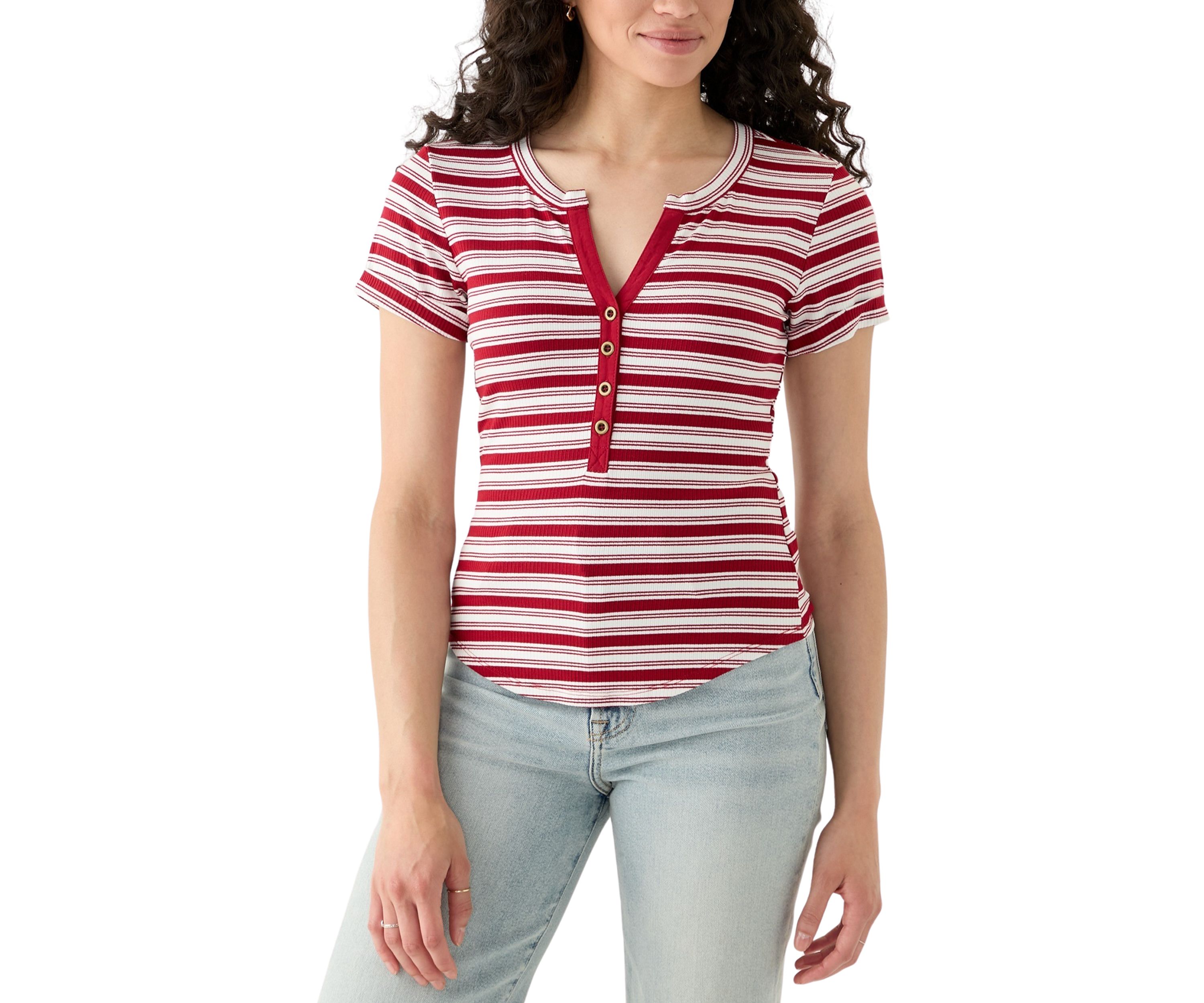 Womens Front Button T-Shirt