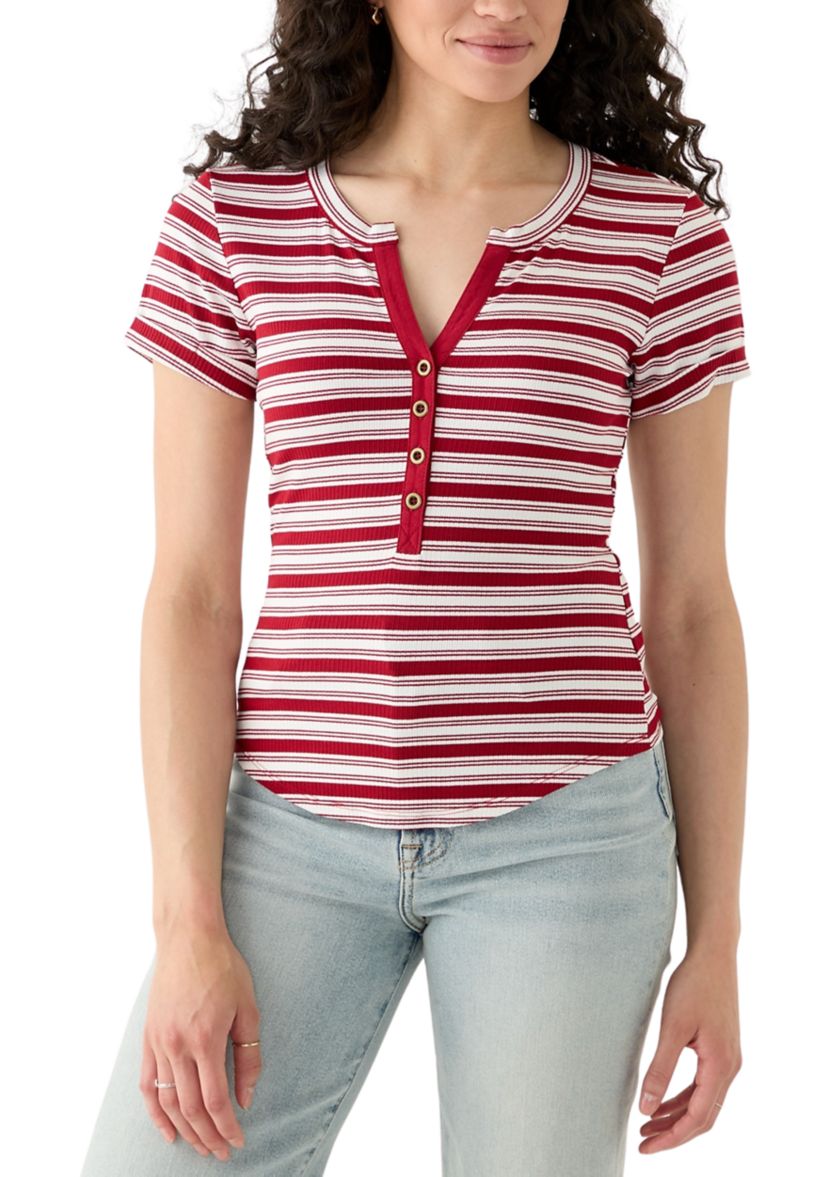 Womens Front Button T-Shirt
