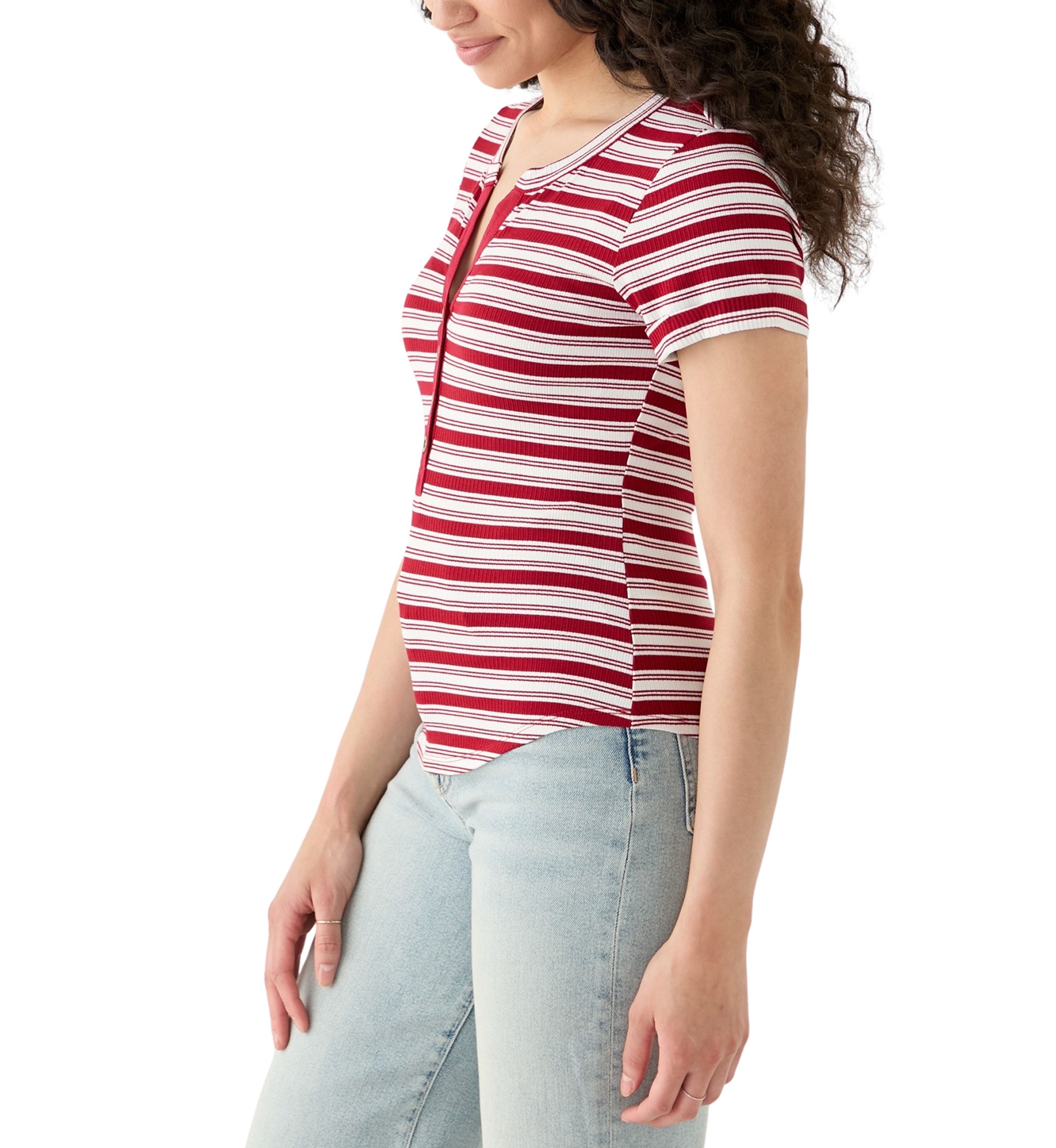 Womens Front Button T-Shirt