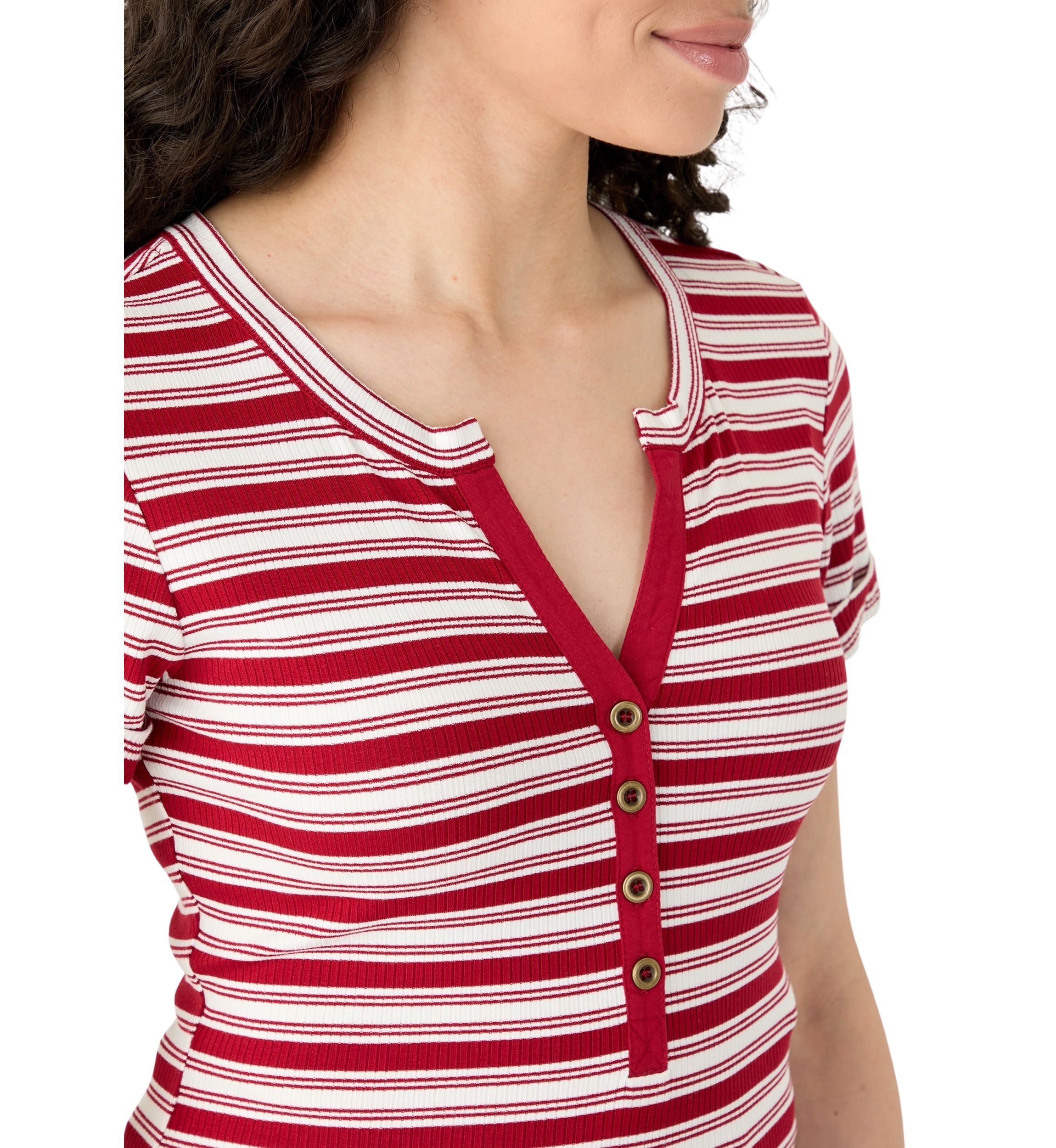 Womens Front Button T-Shirt