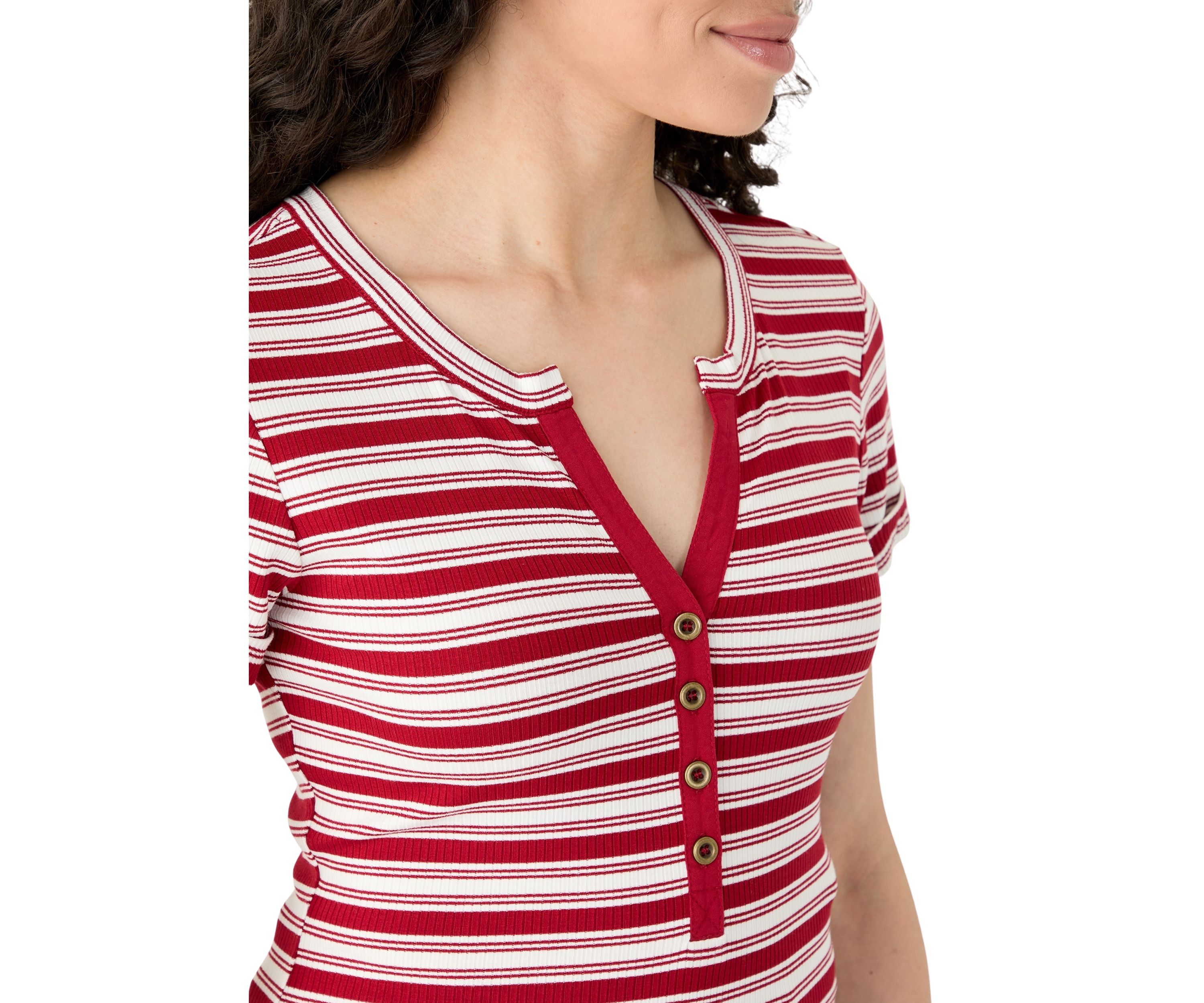 Womens Front Button T-Shirt