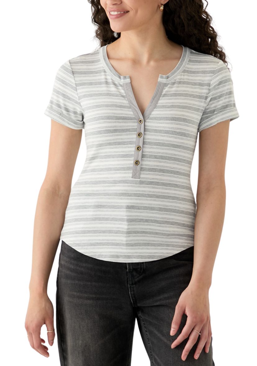 Womens Front Button T-Shirt